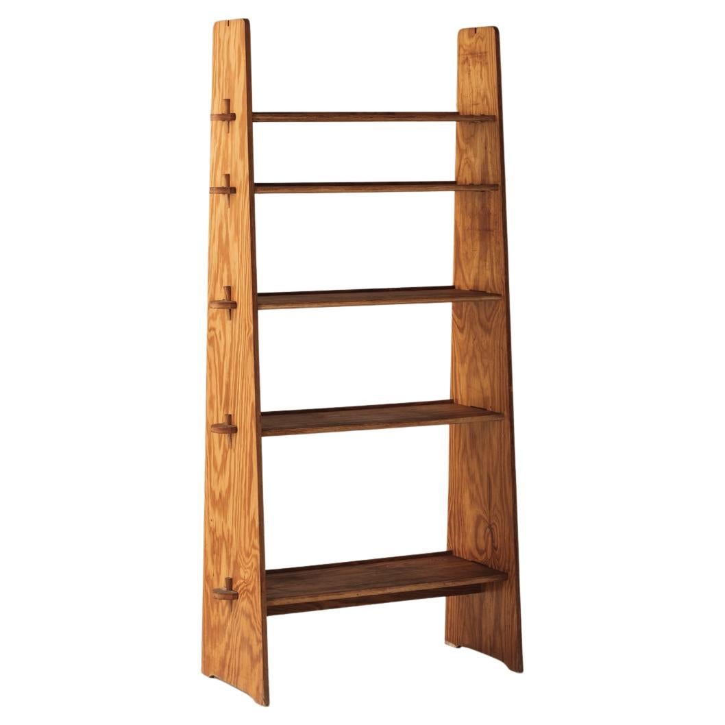 French open bookshelf in pine, 1960s