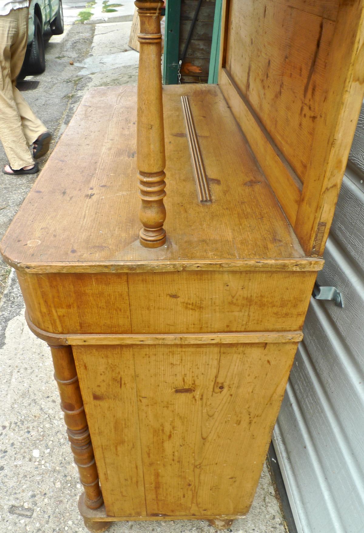 19th Century French Open Faced Country Dresser with 3 Shelves, 2 Doors and One-Drawer