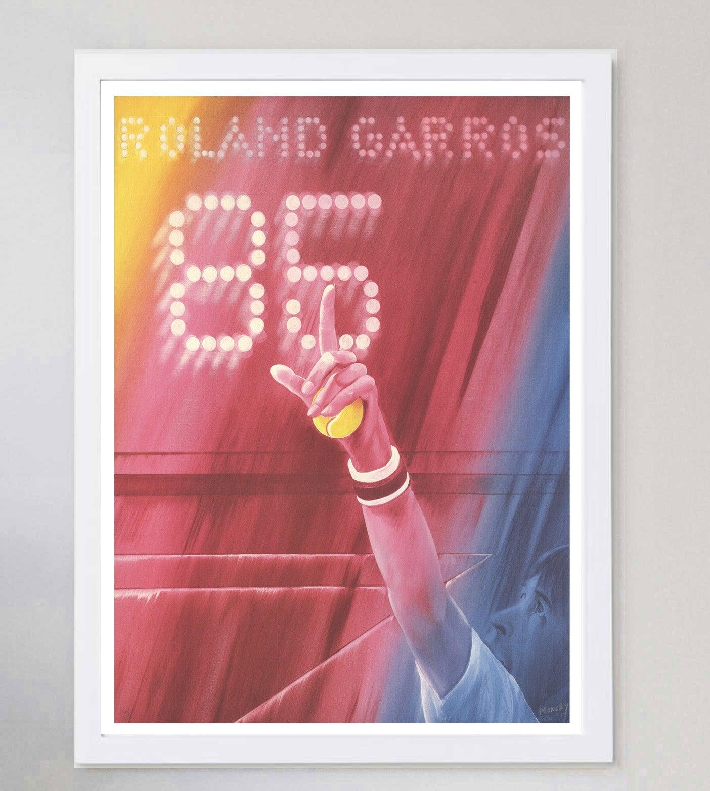 Open di Francia Roland Garros 1985 Poster d'epoca originale firmato In condizioni buone in vendita a Winchester, GB