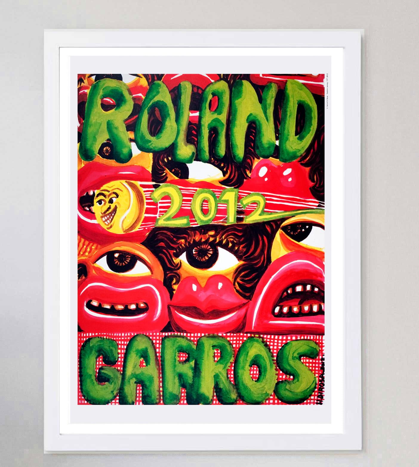 French Open Roland Garros 2012 Original Vintage Poster In Good Condition For Sale In Winchester, GB