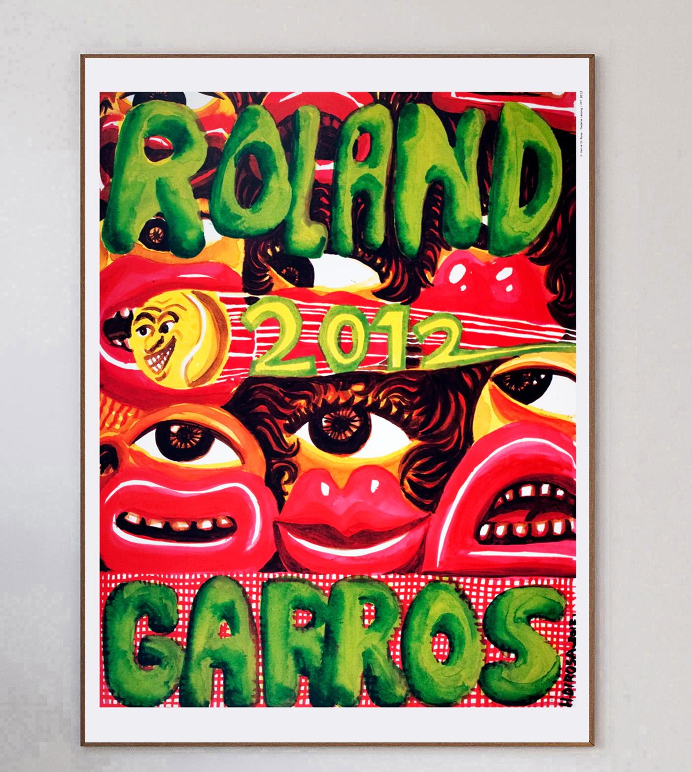 Paper French Open Roland Garros 2012 Original Vintage Poster For Sale