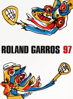 French Open Roland Garros Original Poster by Antonio Saura, 1997