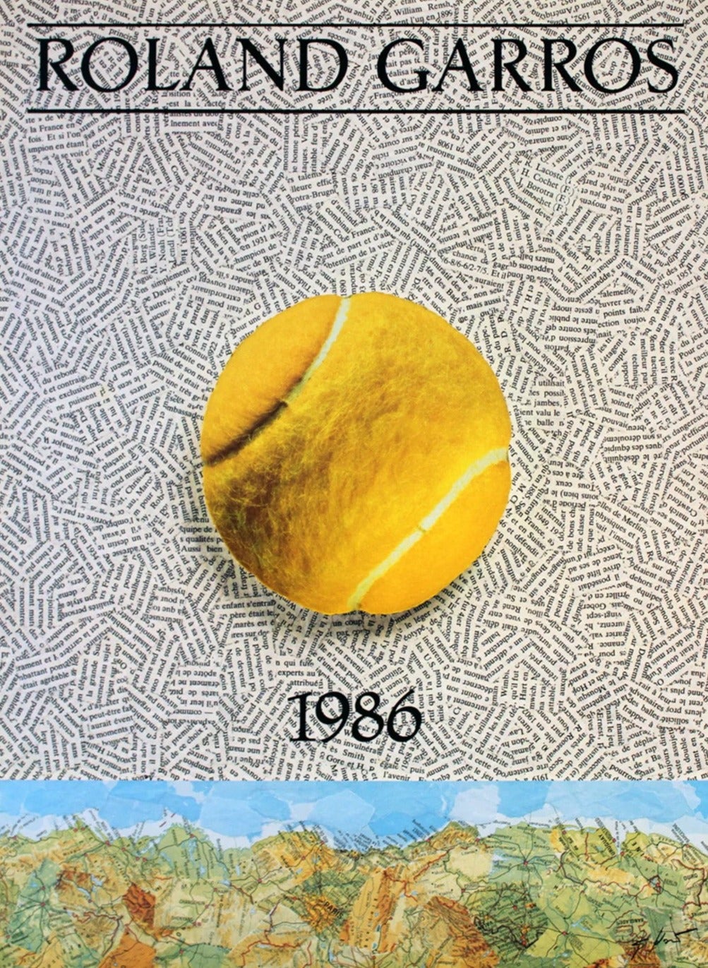 French Open Roland Garros Original Poster by Jiri Kolar, 1986 For Sale