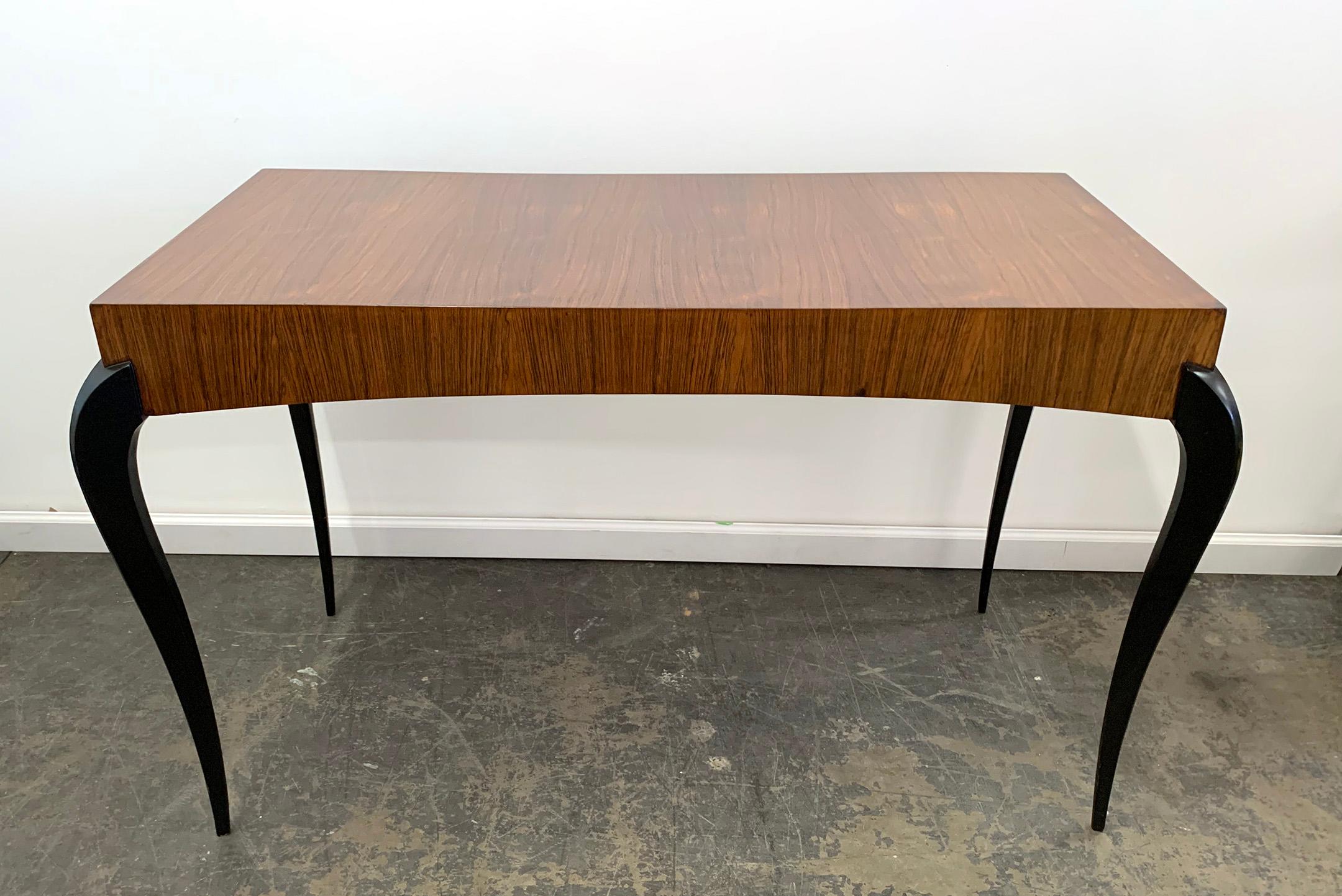 French or Italian Art Deco Rosewood Writing Desk, circa 1940s In Good Condition In Culver City, CA