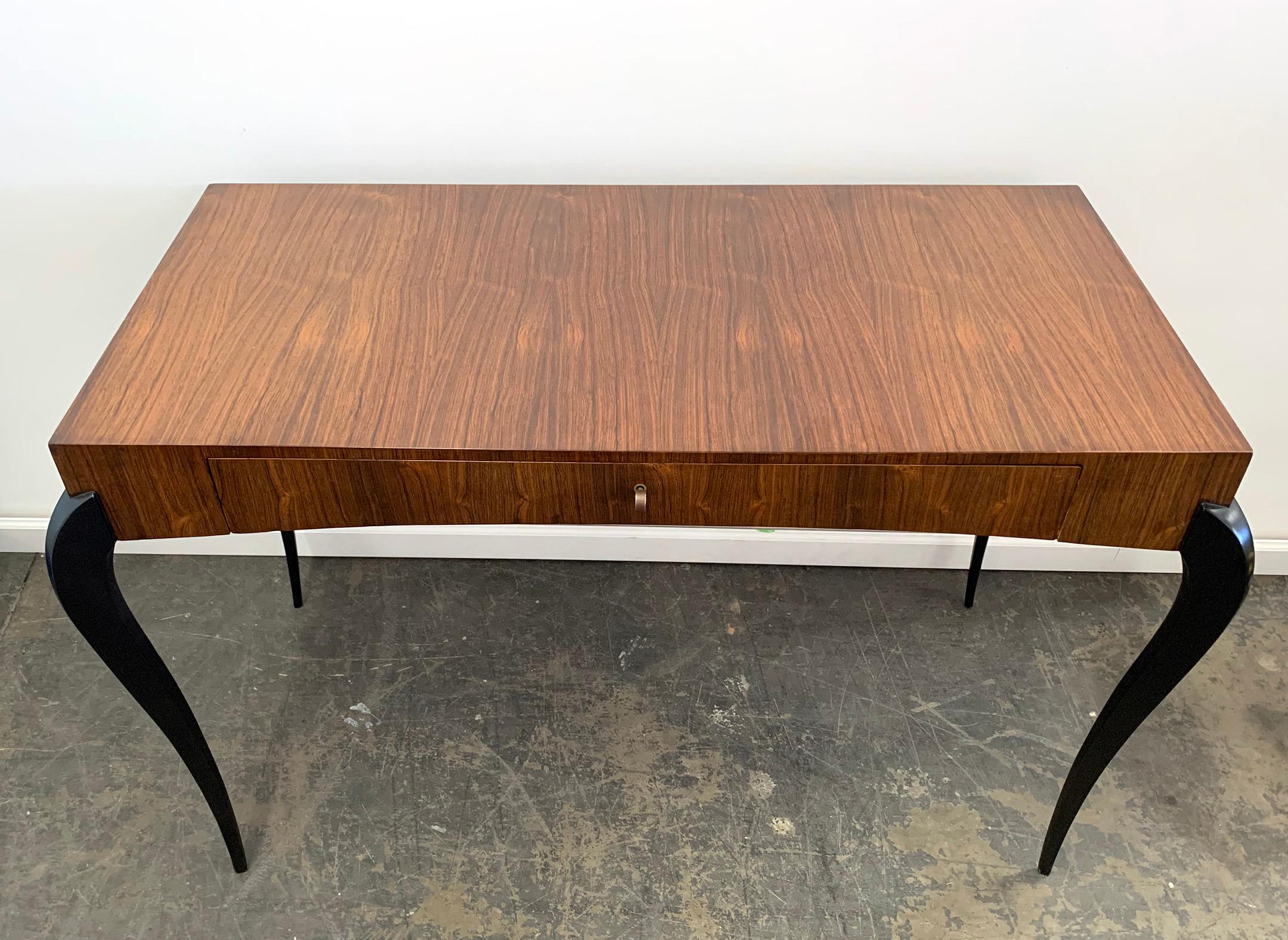 French or Italian Art Deco Rosewood Writing Desk, circa 1940s 3