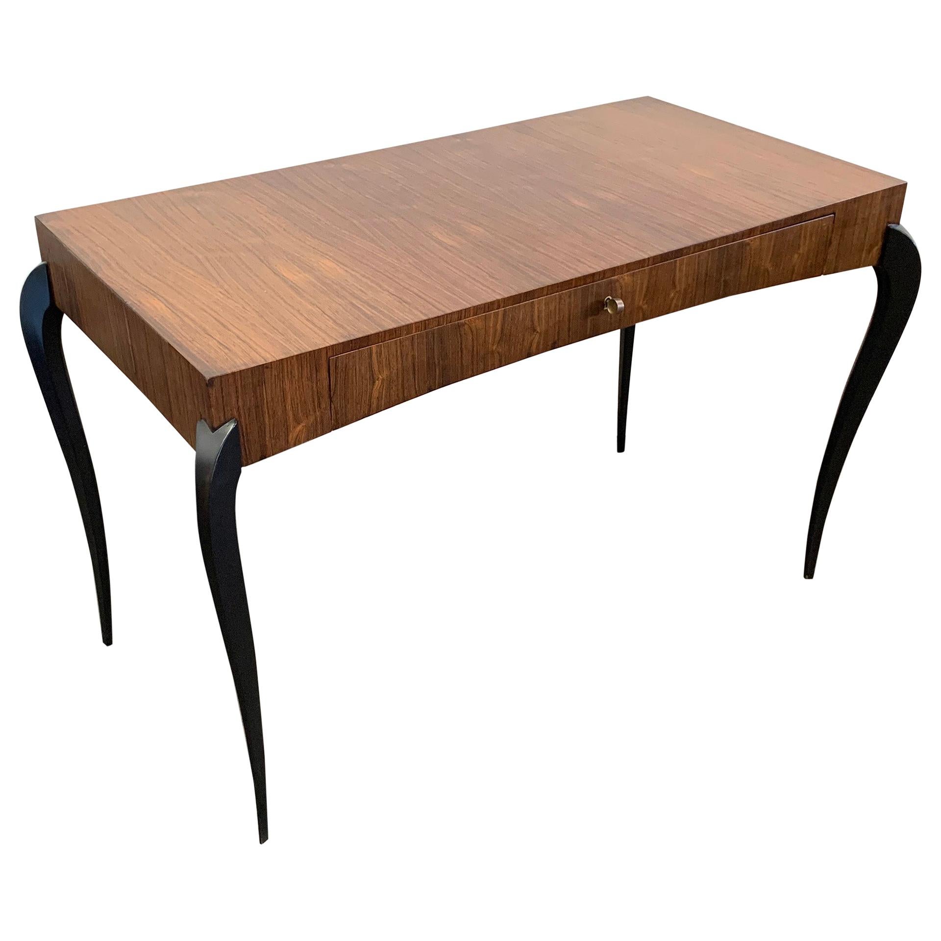 French or Italian Art Deco Rosewood Writing Desk, circa 1940s