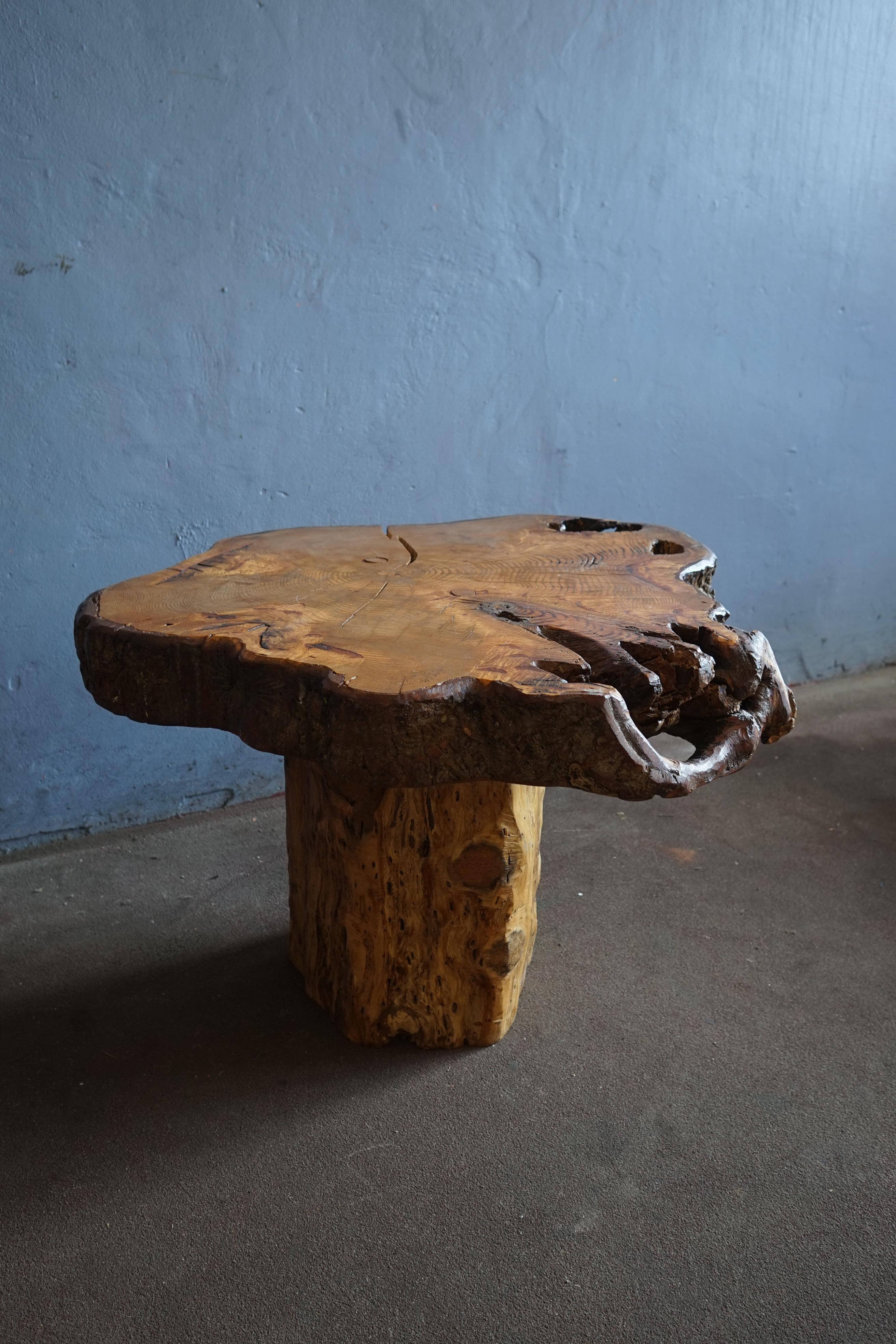 French organic brutalist wabi sabi style coffee table 1950's For Sale 1