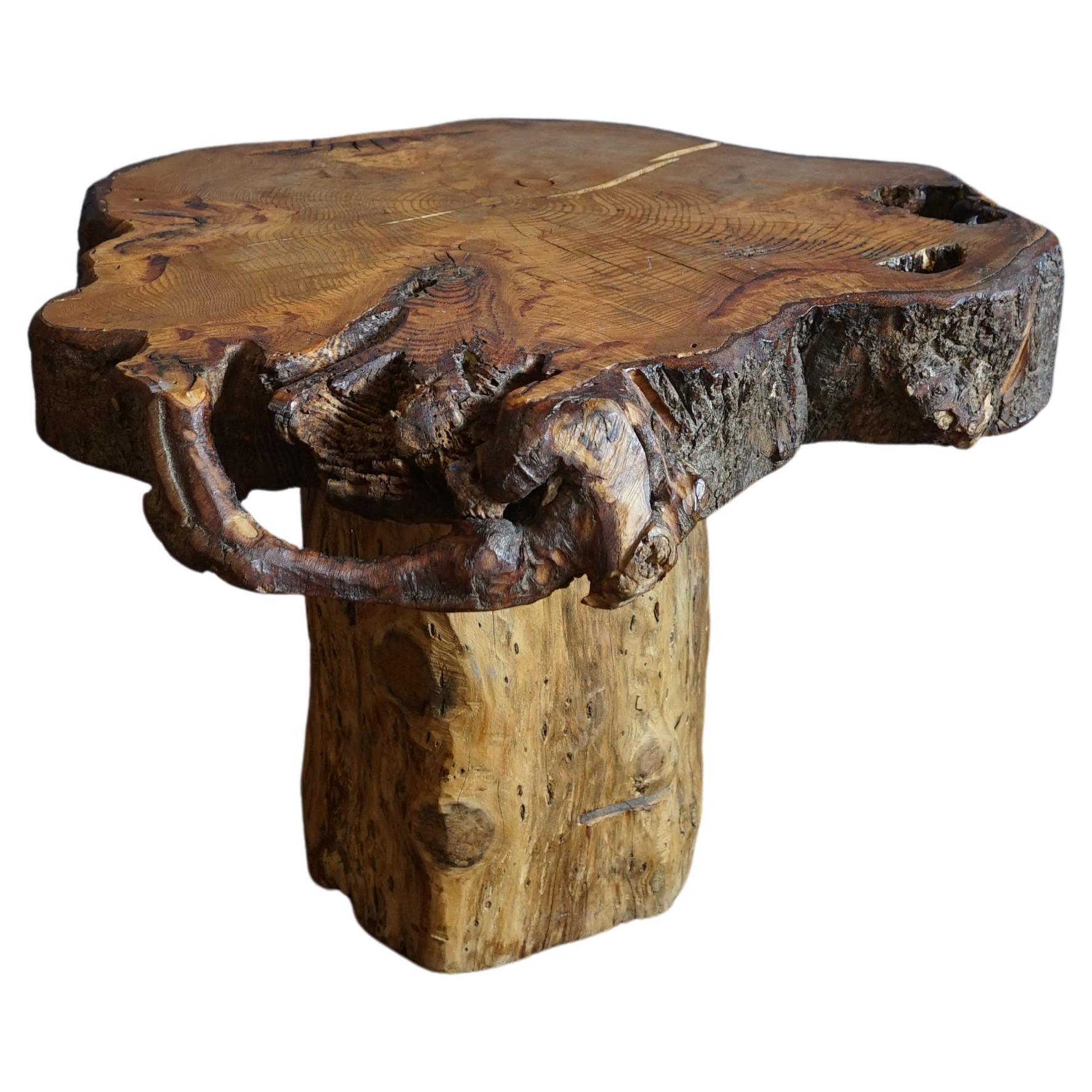 French organic brutalist wabi sabi style coffee table 1950's For Sale