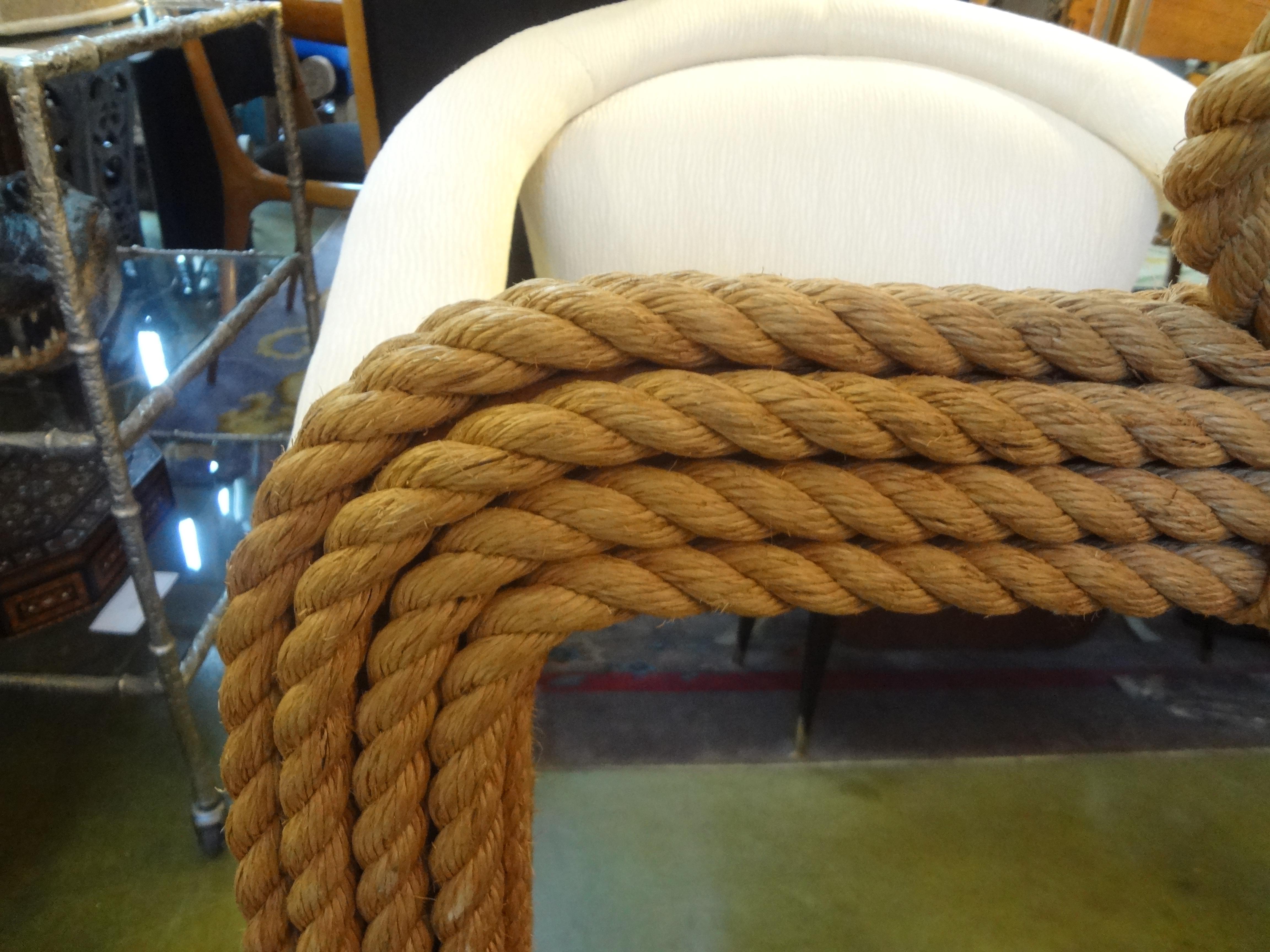 French Organic Modern Rope Mirror by Audoux & Minet In Good Condition In Houston, TX