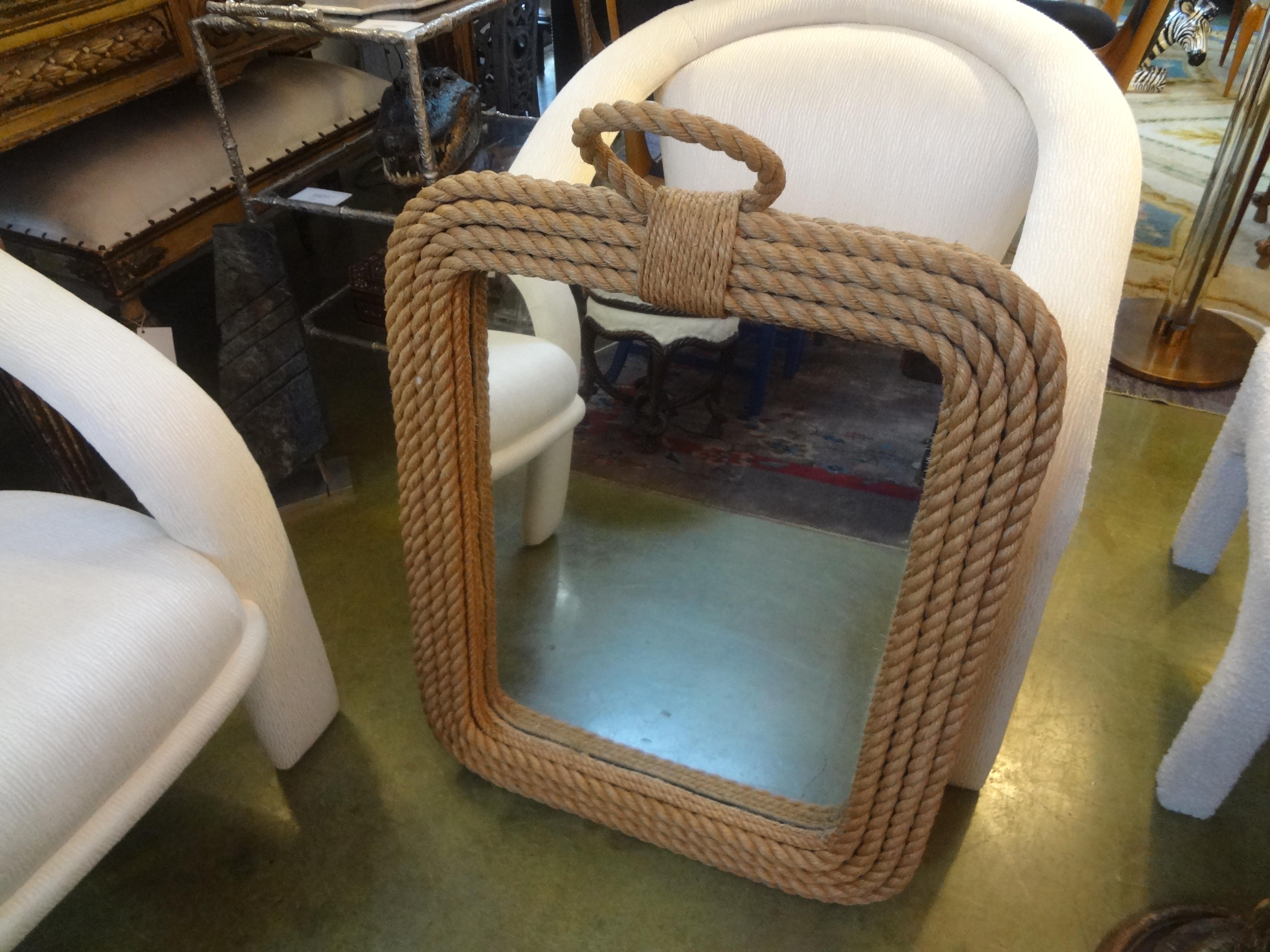 French Organic Modern Rope Mirror by Audoux & Minet 2