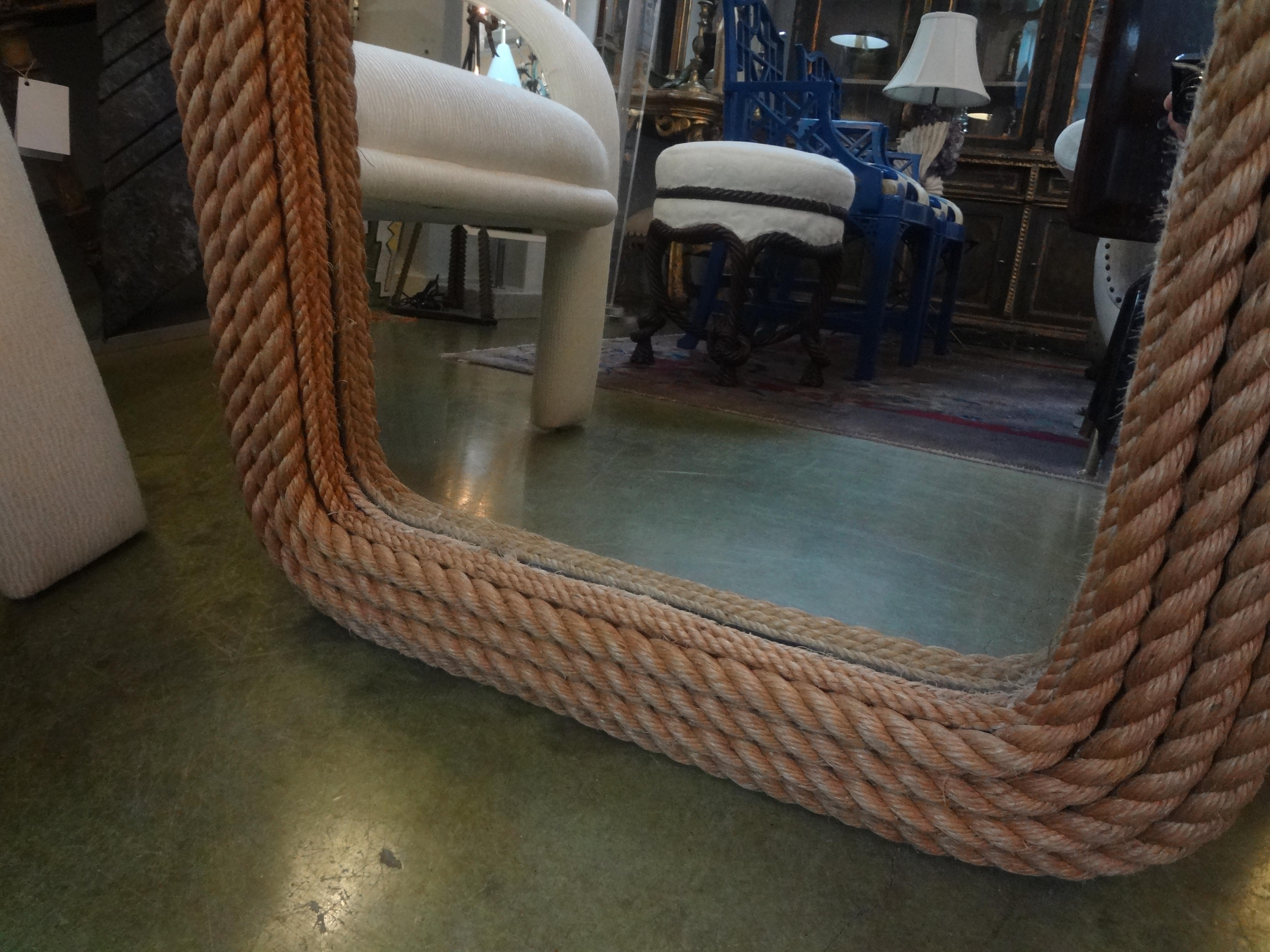 French Organic Modern Rope Mirror by Audoux & Minet 4