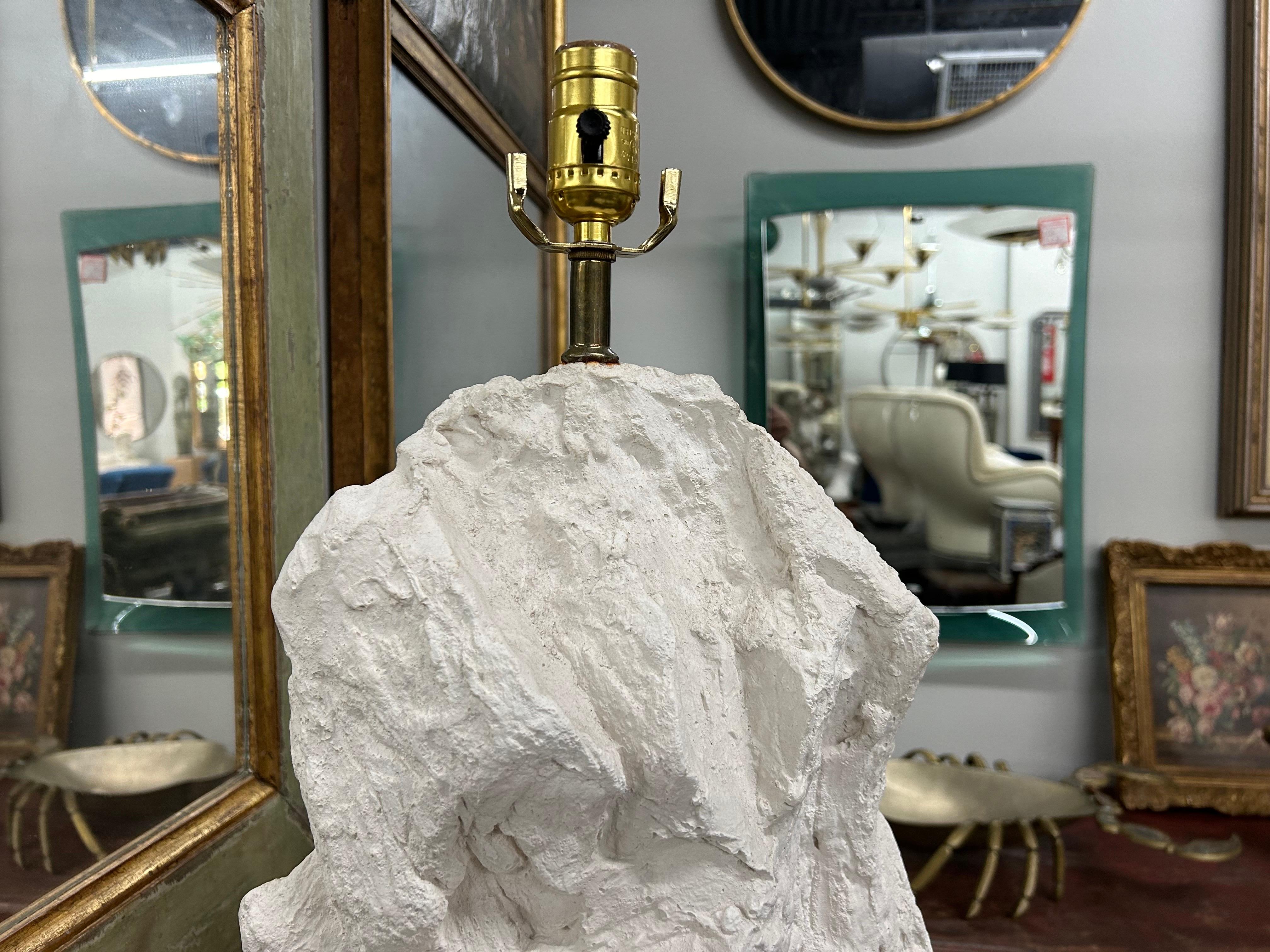 Metà XX secolo Lampada in gesso francese organica e moderna ispirata a Serge Roche in vendita