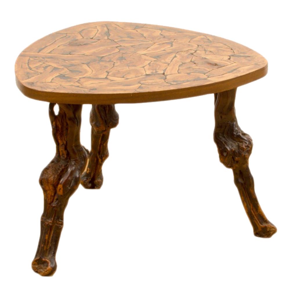 Table d'appoint française en bois organique, vers 1920 en vente