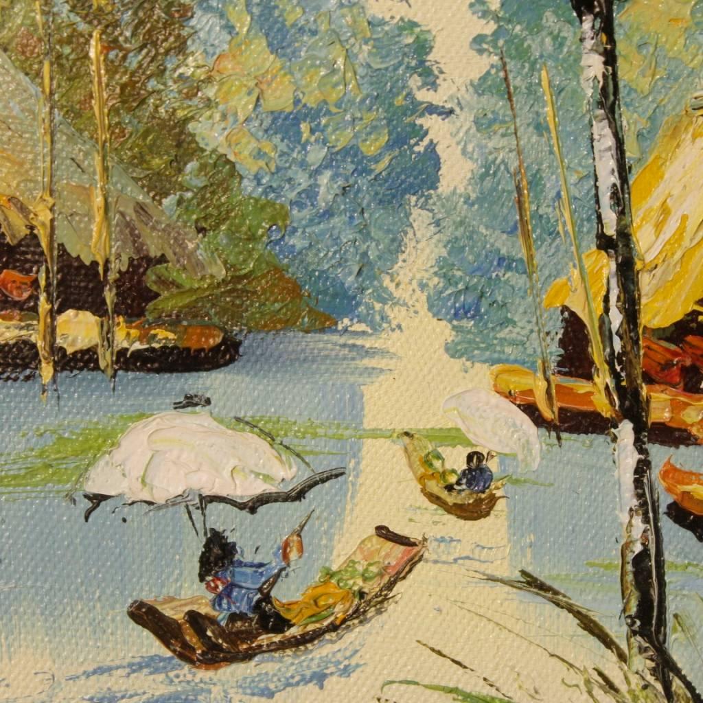 French Oriental Landscape Painting Oil on Canvas from 20th Century For Sale 3