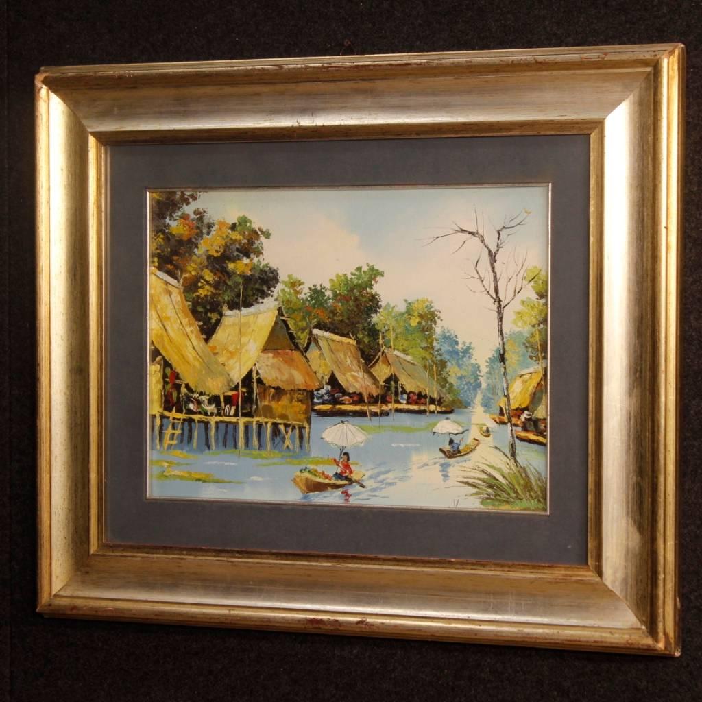 French Oriental Landscape Painting Oil on Canvas from 20th Century For Sale 3