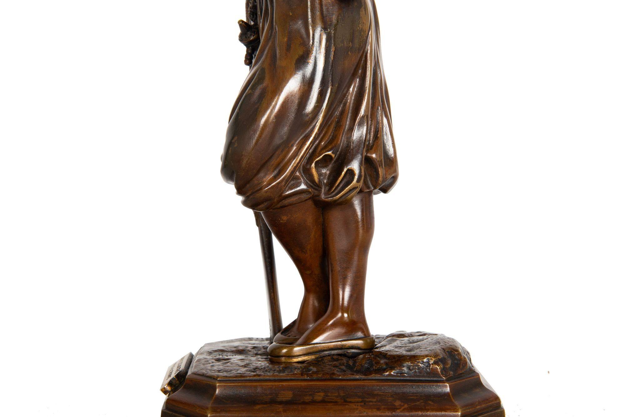 French Orientalist Antique Bronze Sculpture of Warrior with Musket by Debut For Sale 13