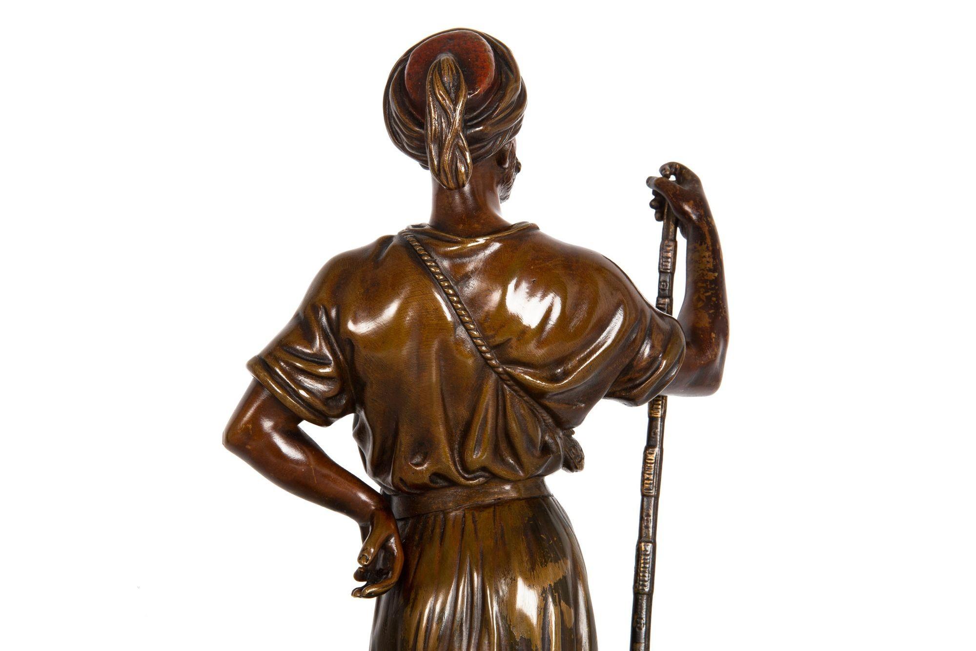 French Orientalist Antique Bronze Sculpture of Warrior with Musket by Debut 14