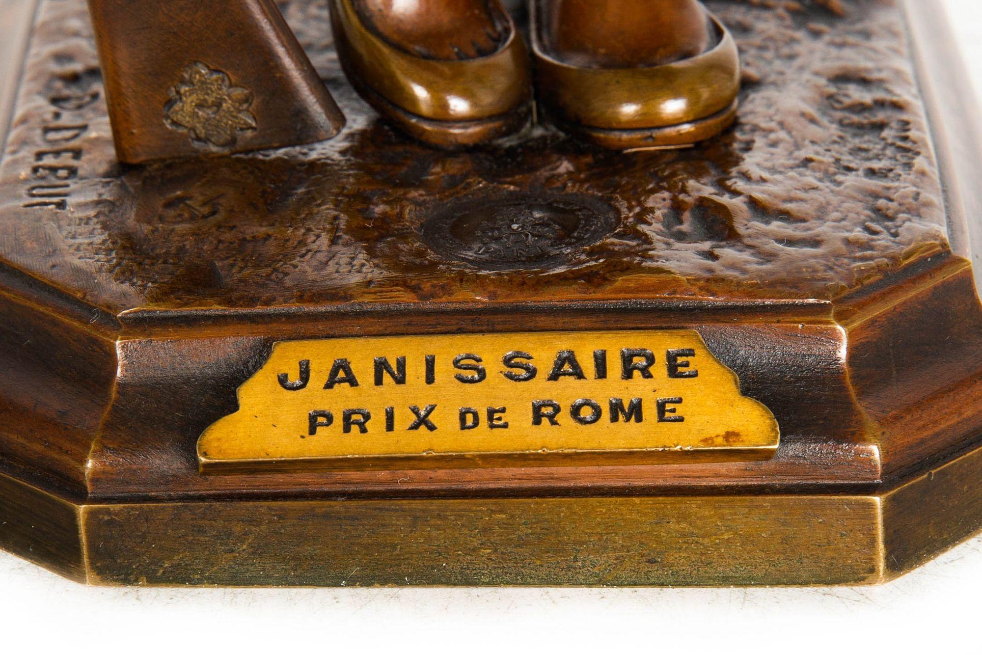 French Orientalist Antique Bronze Sculpture of Warrior with Musket by Debut 5