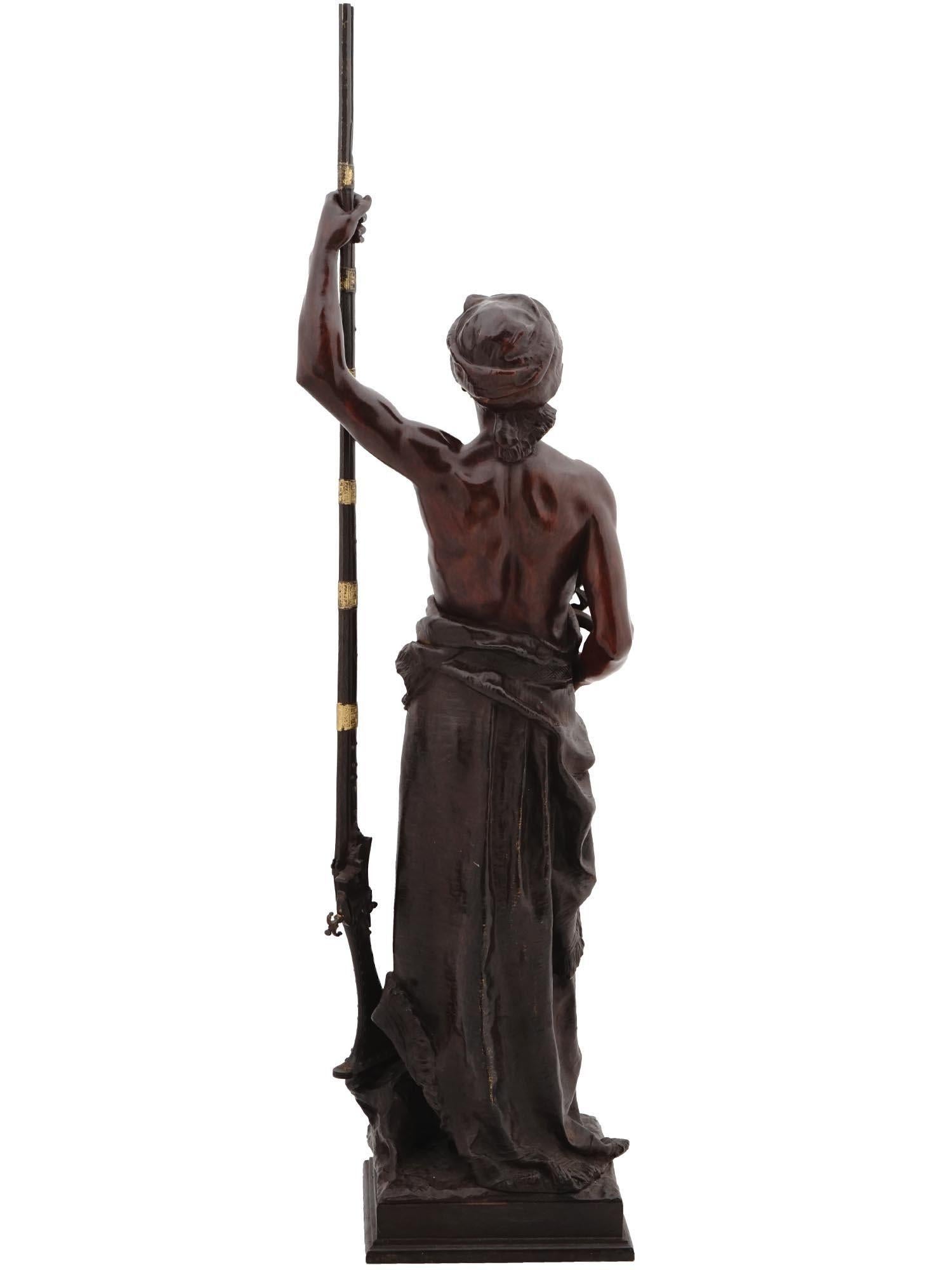 French Orientalist Bronze of Arab Soldier After Joaquin Angles (1859-1925)  In Good Condition For Sale In New York, NY