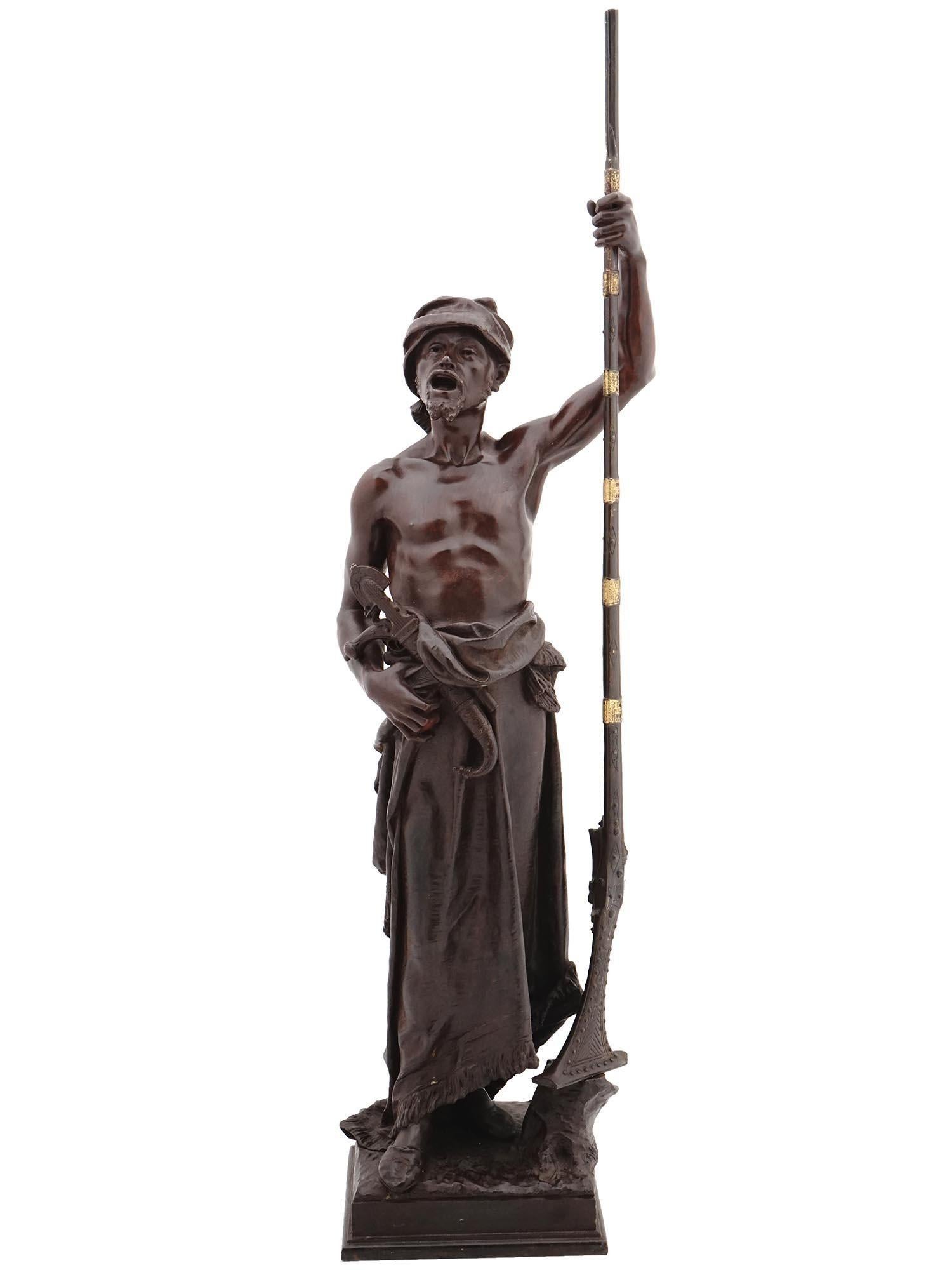 20th Century French Orientalist Bronze of Arab Soldier After Joaquin Angles (1859-1925)  For Sale