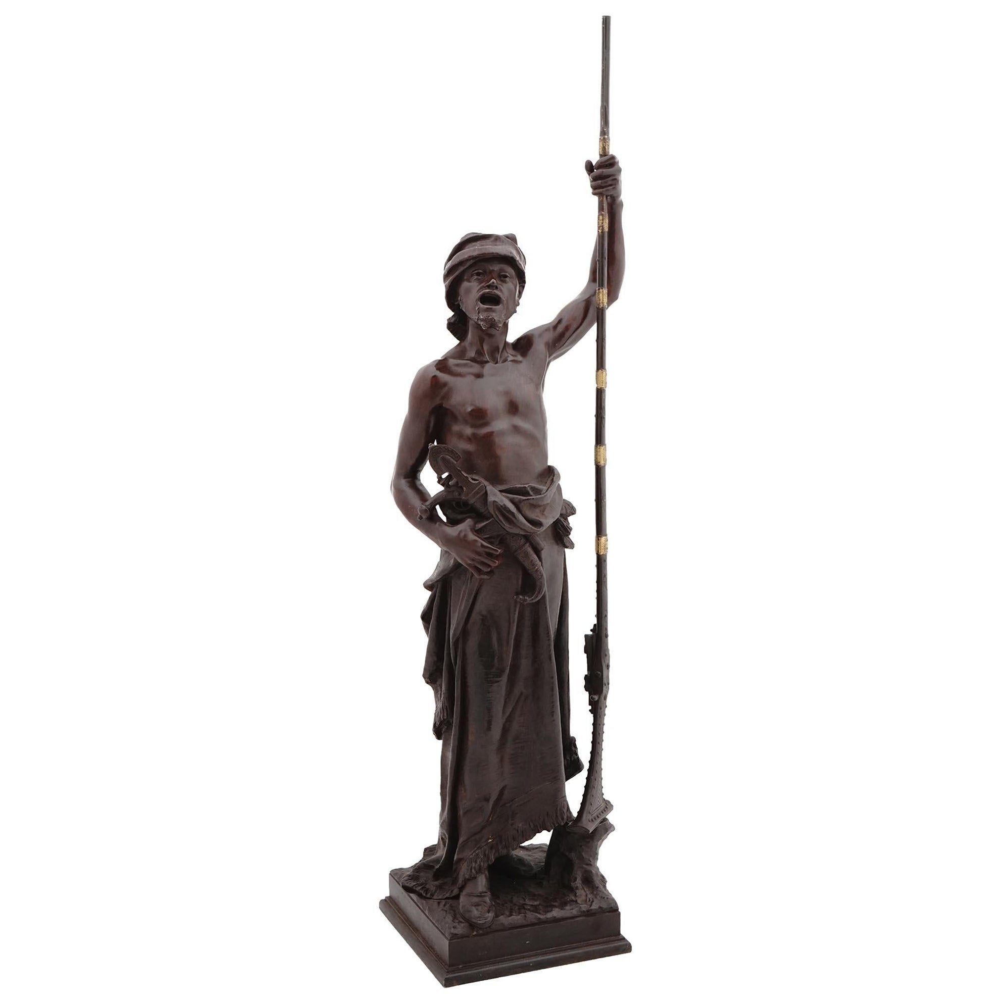 French Orientalist Bronze of Arab Soldier After Joaquin Angles (1859-1925)