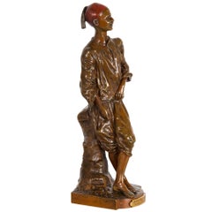 French Orientalist Bronze Sculpture “Arab Shoeshine” after Edouard Drouot