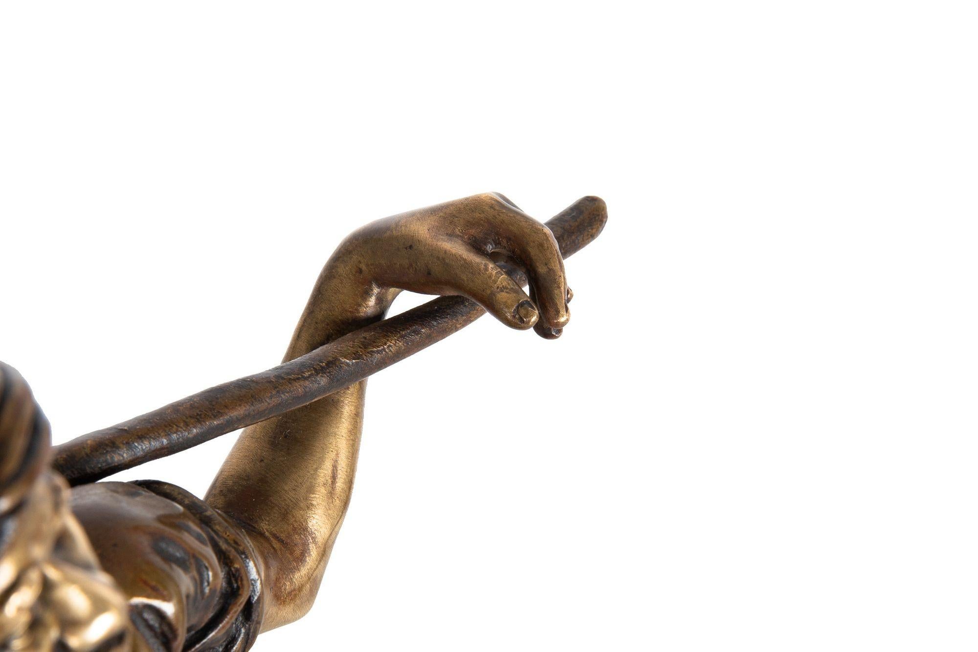 French Orientalist Bronze Sculpture of Arab Bedouin Man by Emile Pinedo For Sale 9