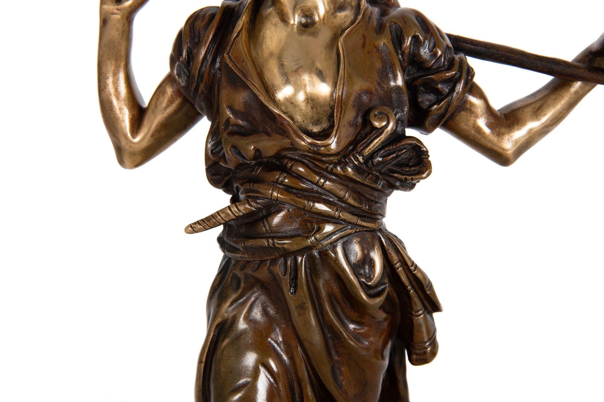 French Orientalist Bronze Sculpture of Arab Bedouin Man by Emile Pinedo For Sale 3