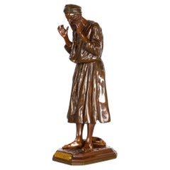 French Orientalist Bronze Sculpture of Arab Man in Prayer by Antoine Bofill