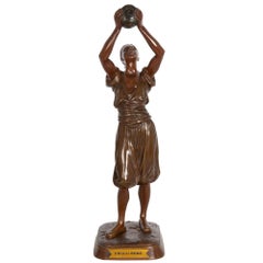 French Orientalist Bronze Sculpture of North African Berber Boy by Marcel Debut
