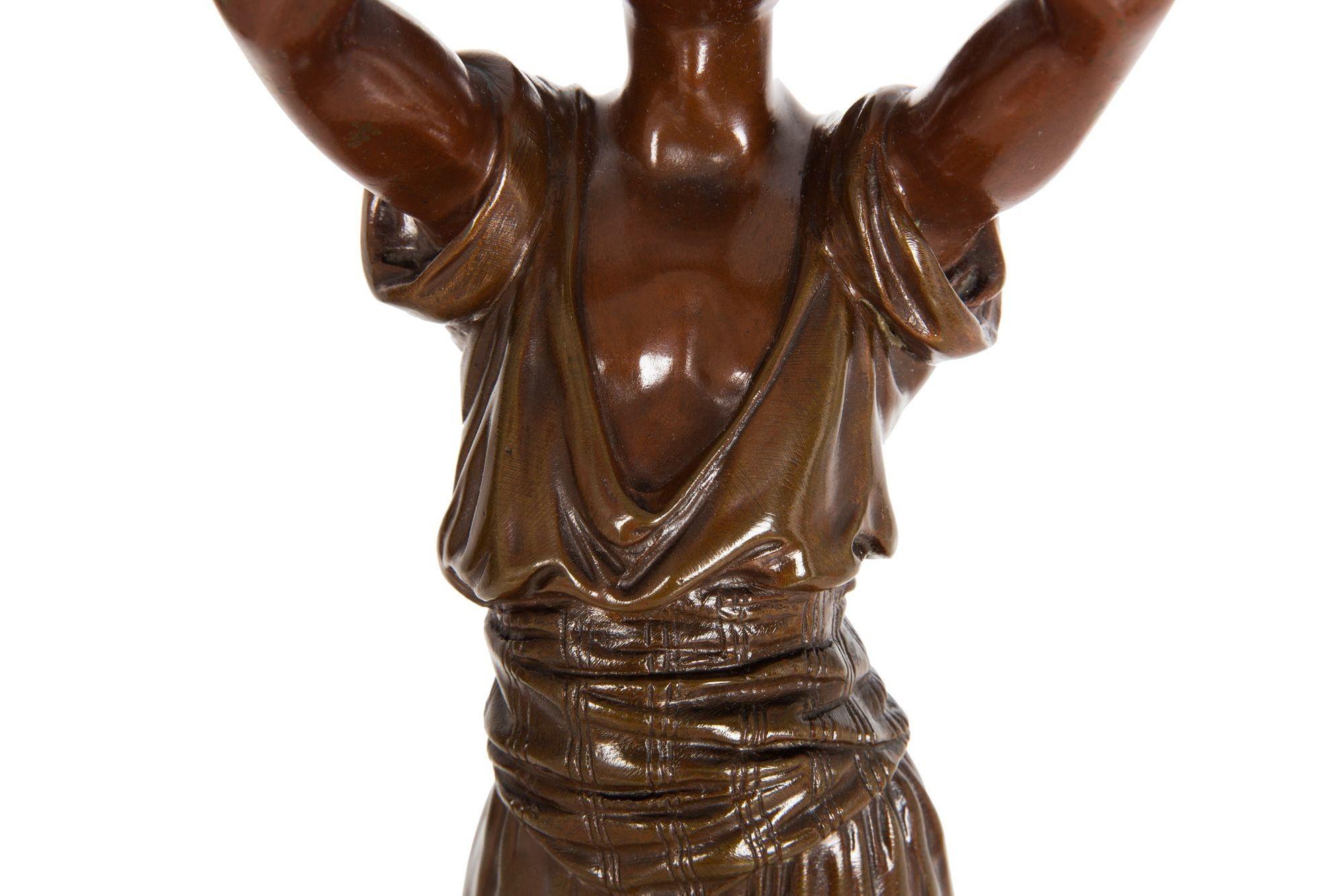 French Orientalist Bronze Sculpture of North African Berber Boy by Marcel Debut For Sale 2