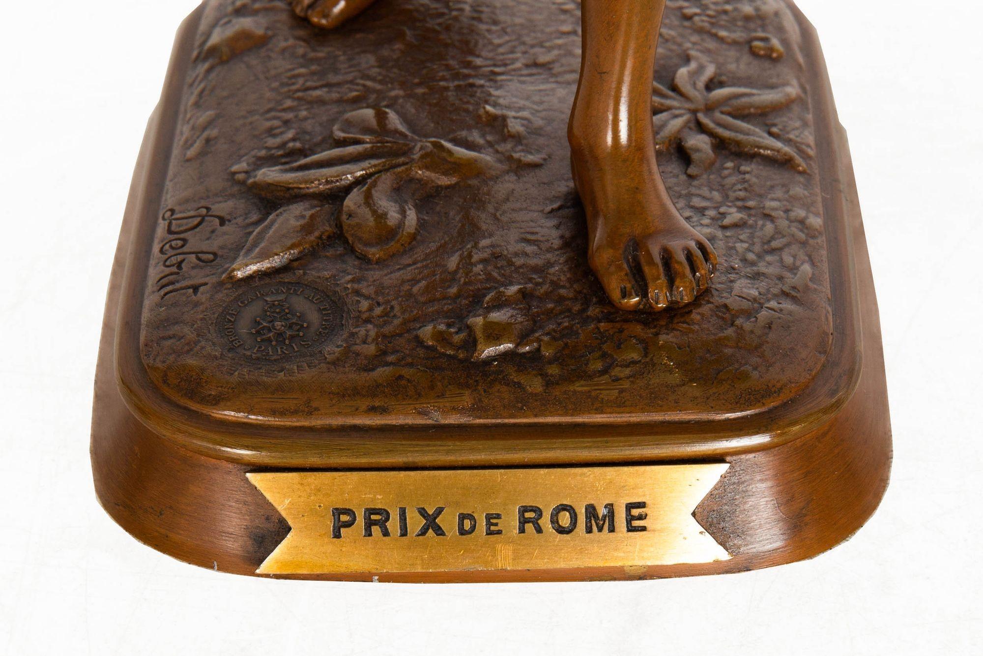 Französische orientalistische Bronzeskulptur eines tunesischen Fruit Sellers von Marcel Debut im Angebot 6
