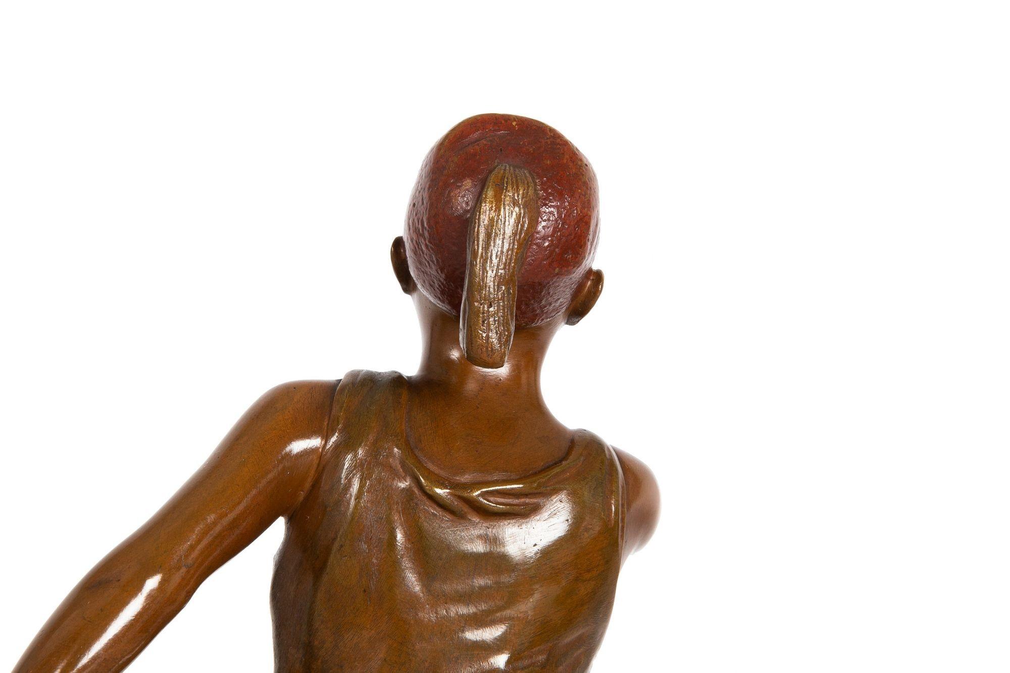 Französische orientalistische Bronzeskulptur eines tunesischen Fruit Sellers von Marcel Debut im Angebot 14