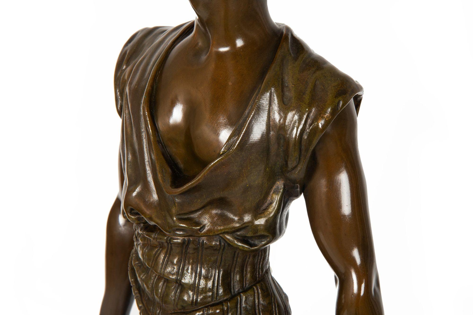 French Orientalist Bronze Sculpture of Tunisian Water Carrier by Marcel Debut For Sale 11