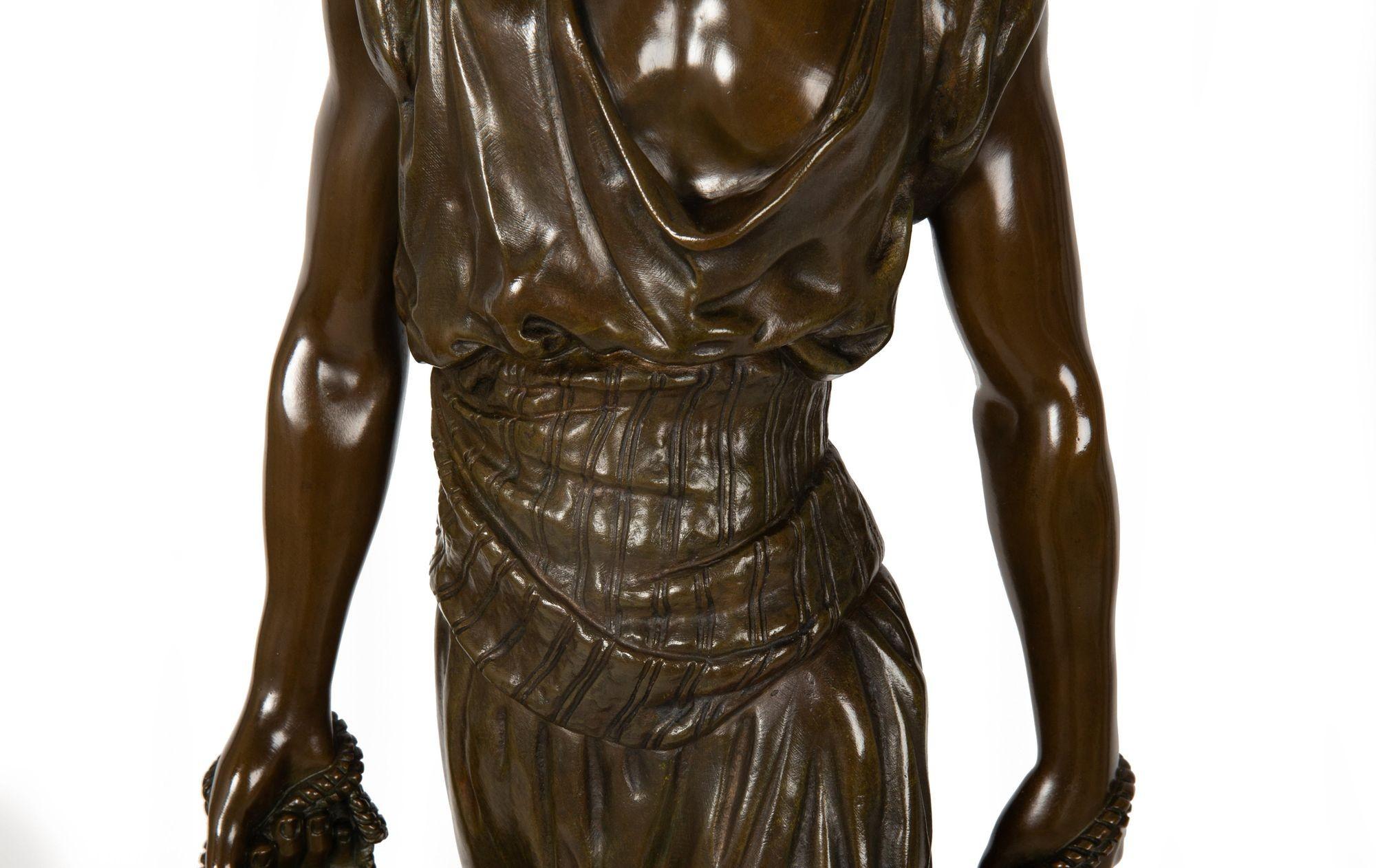 French Orientalist Bronze Sculpture of Tunisian Water Carrier by Marcel Debut For Sale 12