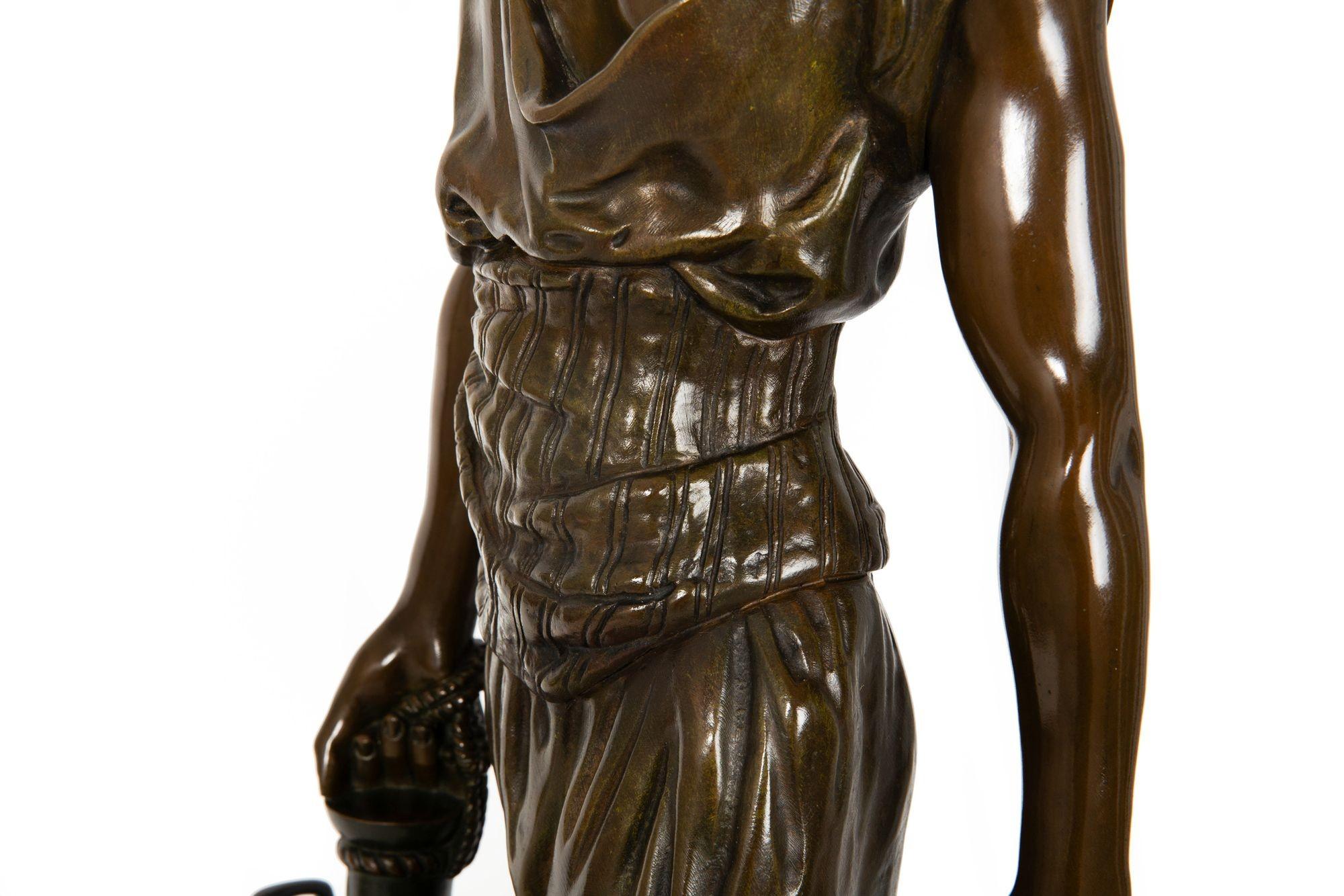 French Orientalist Bronze Sculpture of Tunisian Water Carrier by Marcel Debut For Sale 14