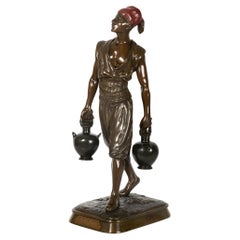 Escultura orientalista francesa de bronce de aguador tunecino de Marcel Debut