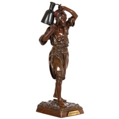 French Orientalist Bronze Sculpture of Water Carrier by Louis Hiolin