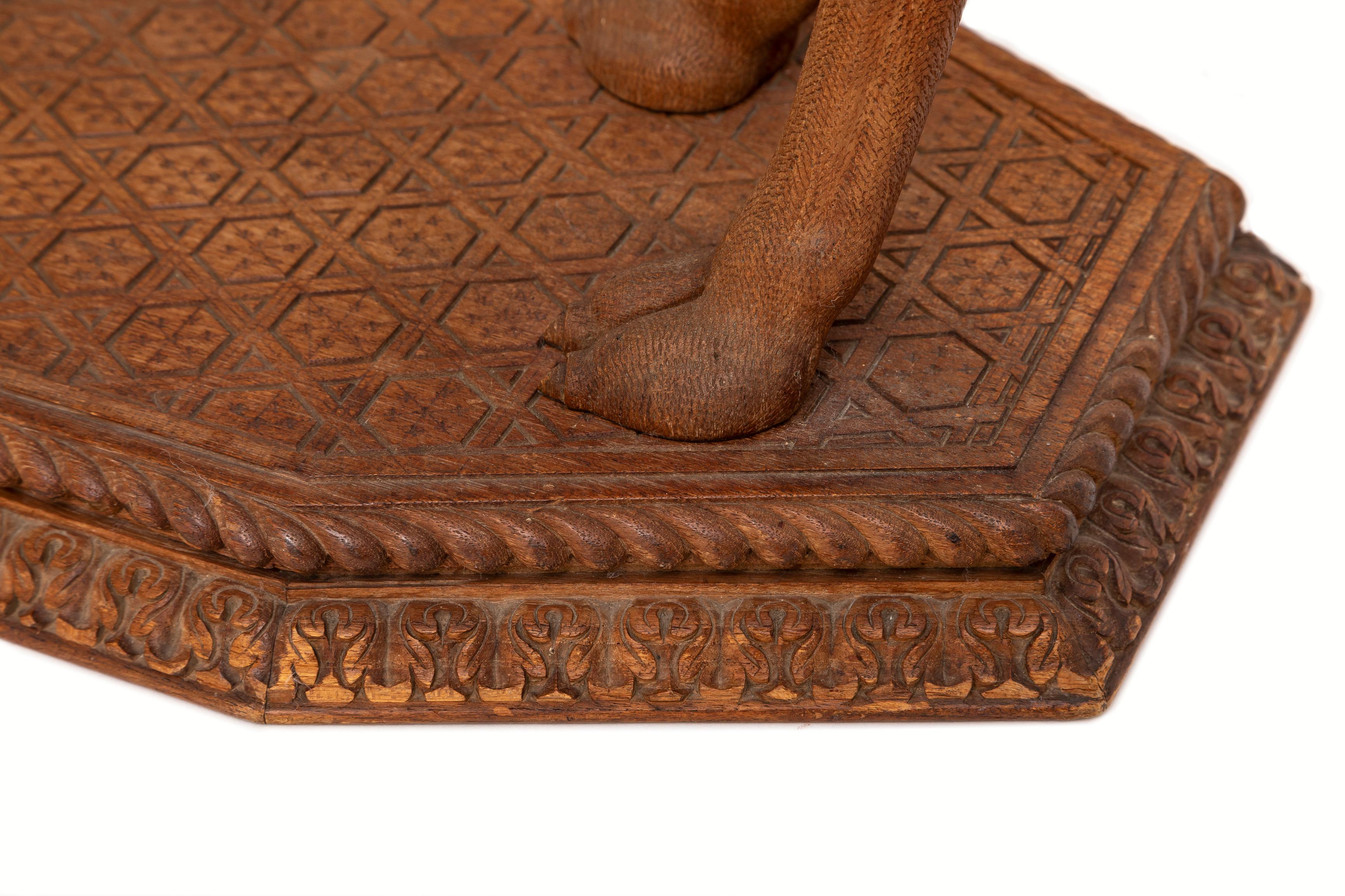 French Orientalist Hand-Carved Camel Form Table w/ Square Gilt Bronze Top For Sale 6