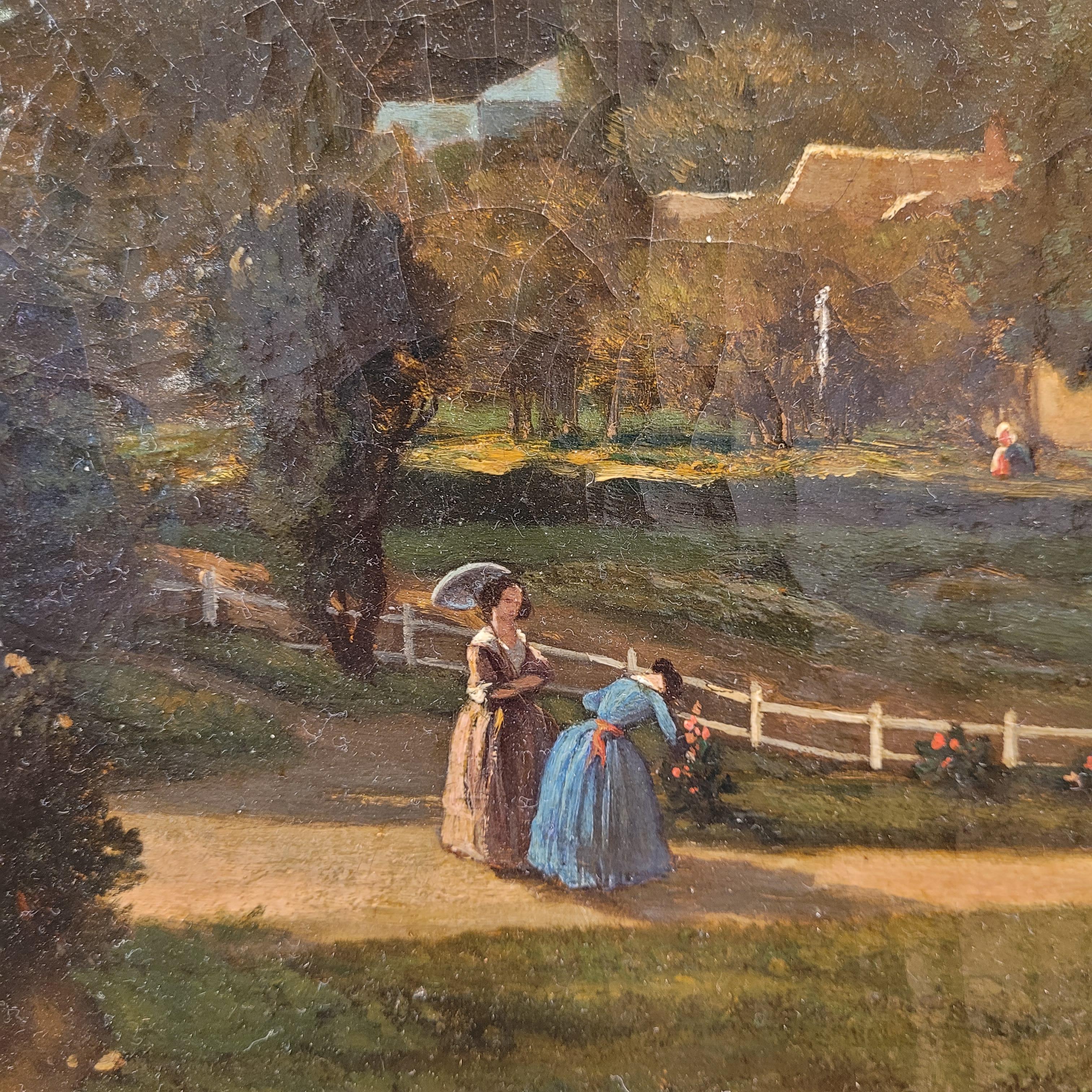 Französischer Orientalist Öl auf Leinwand, Landschaft von Narcisse Berchère im Angebot 6