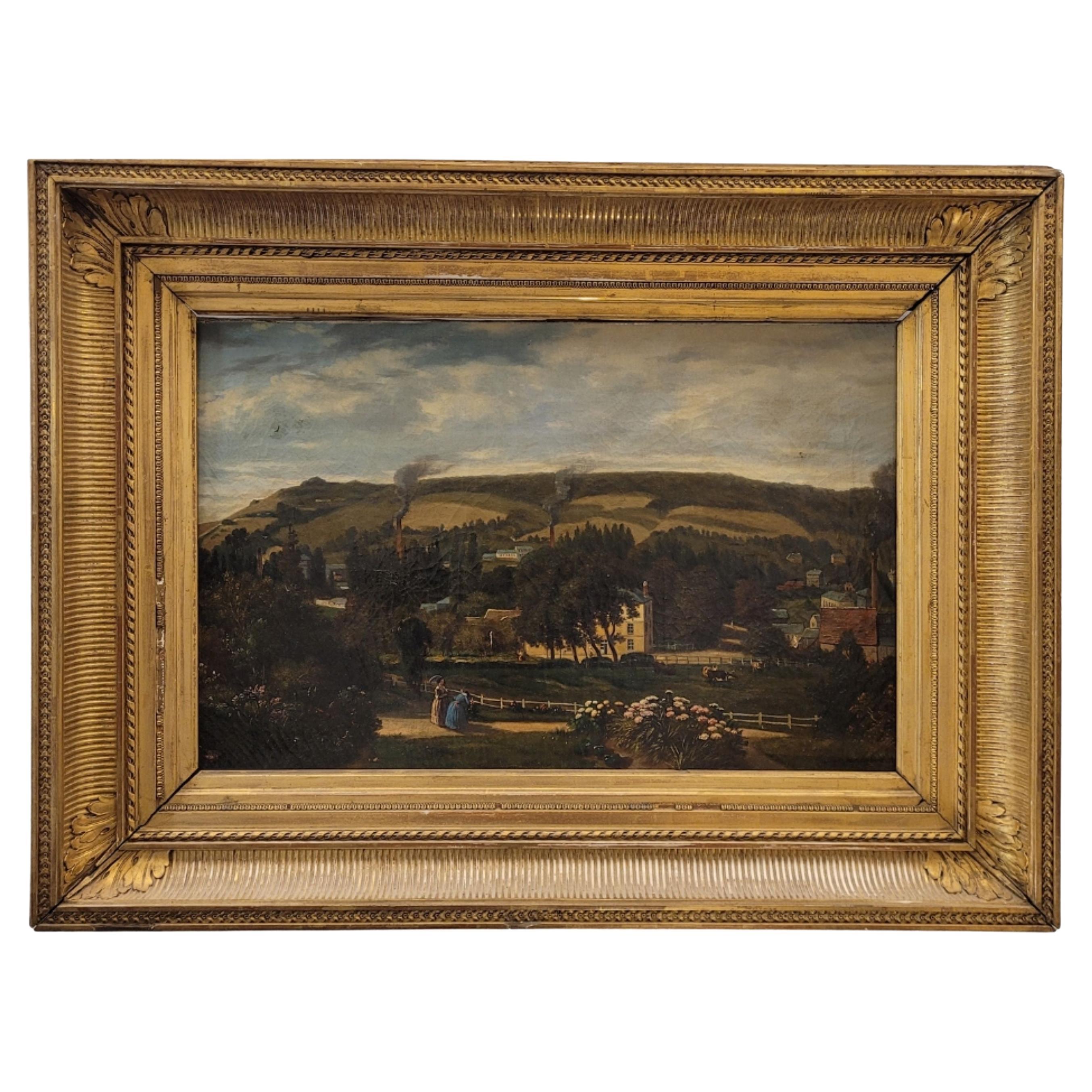 Französischer Orientalist Öl auf Leinwand, Landschaft von Narcisse Berchère im Angebot