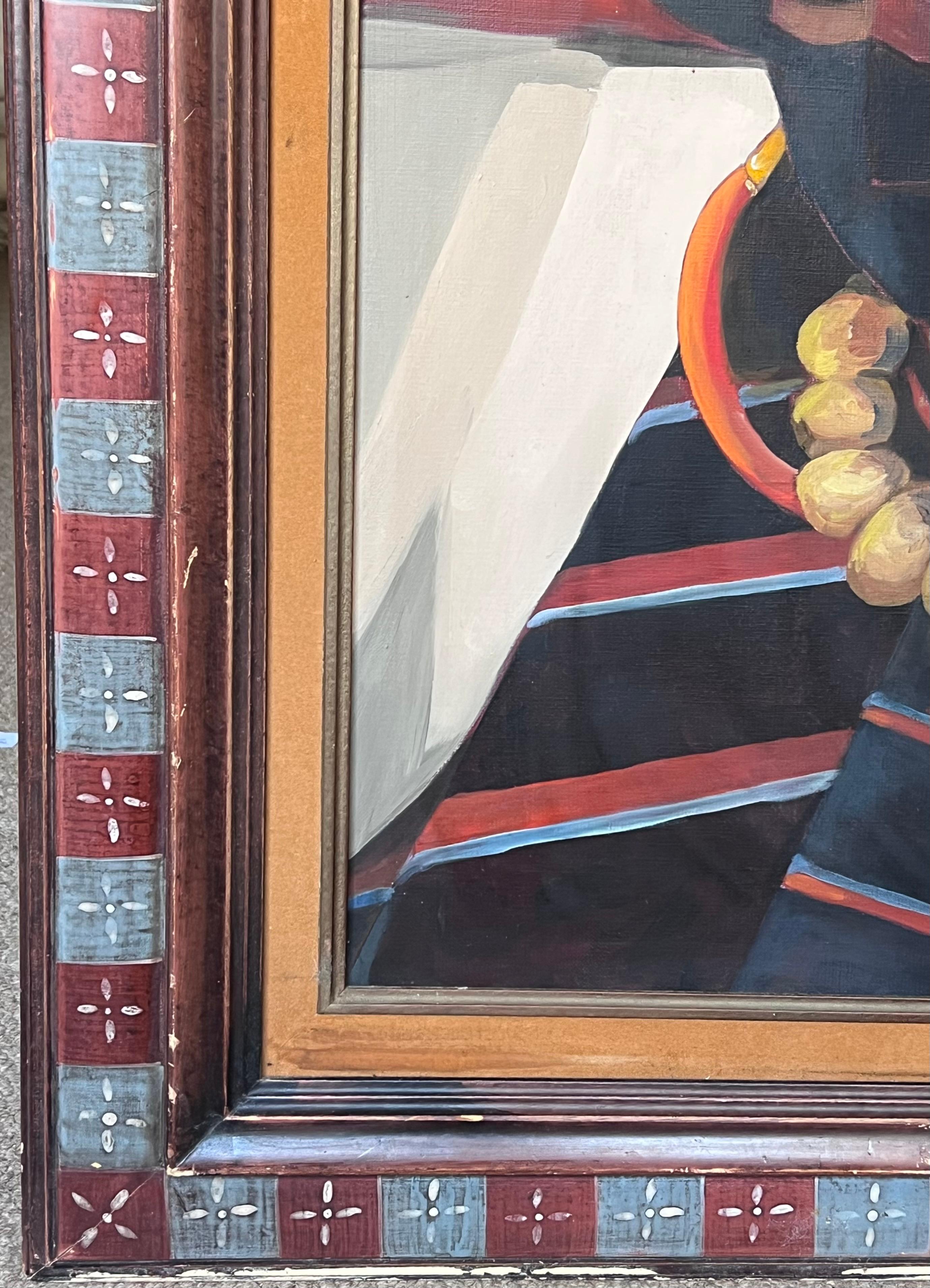 Ritratto di donna nordafricana tradizionale con copricapo, firmato, grande pittura a olio in vendita 2