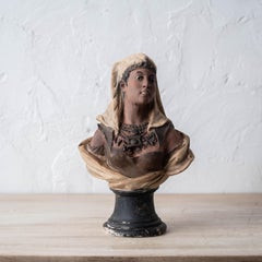 French Orientalist Polychrome Plaster Bust, circa 1880