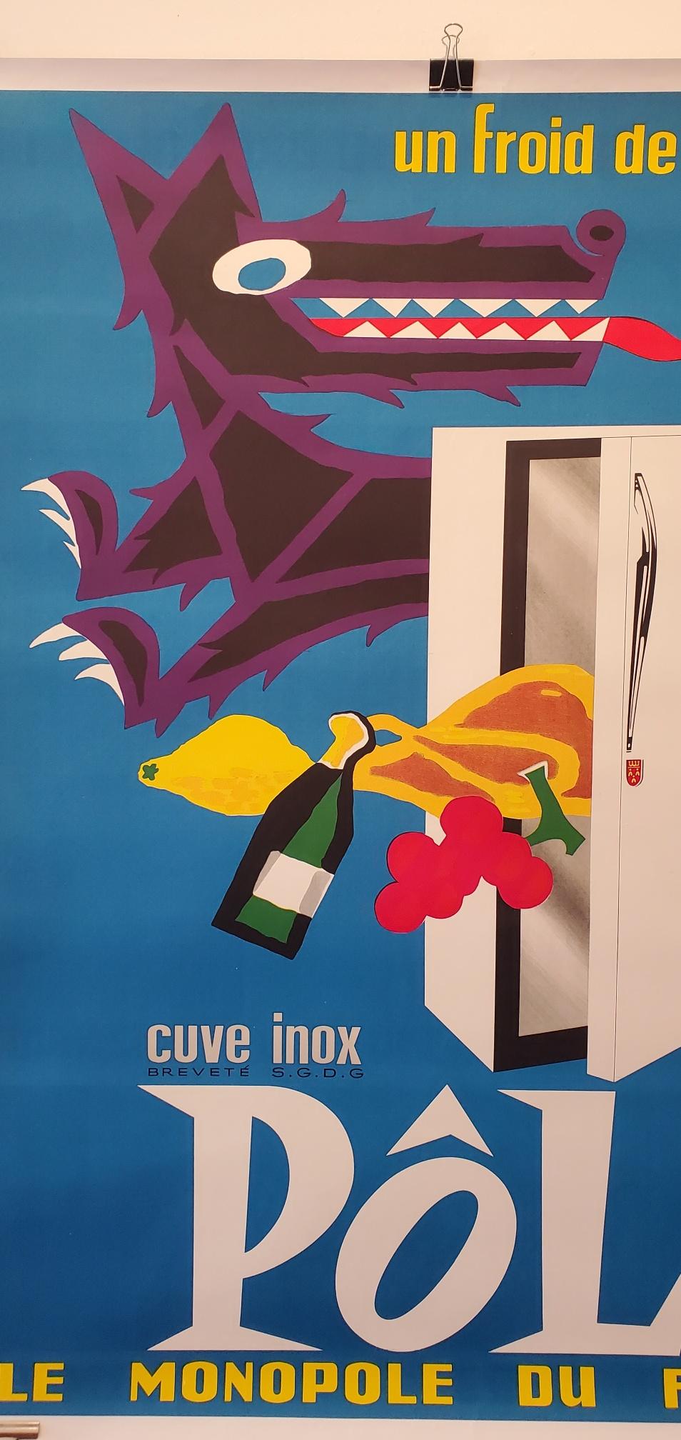 Mid-20th Century French Original Advertising Poster, 'CUVE INOX POL LE MONOPOLE DE FROID', 1960's