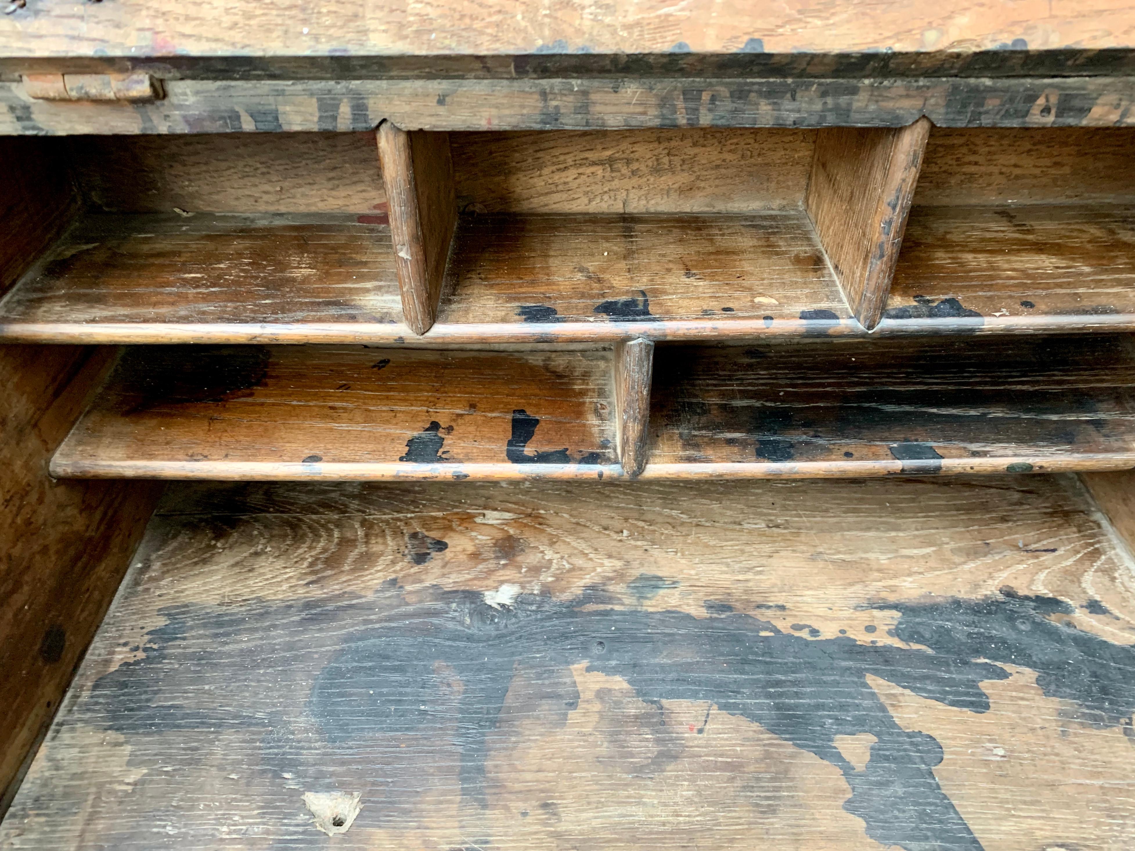 Escritorio Francés Original del Siglo XVIII Portátil Pintado de Negro Madera en venta