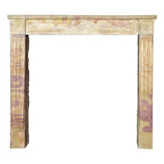 French Original Created by Nature Color Stone Vintage Fireplace Surround