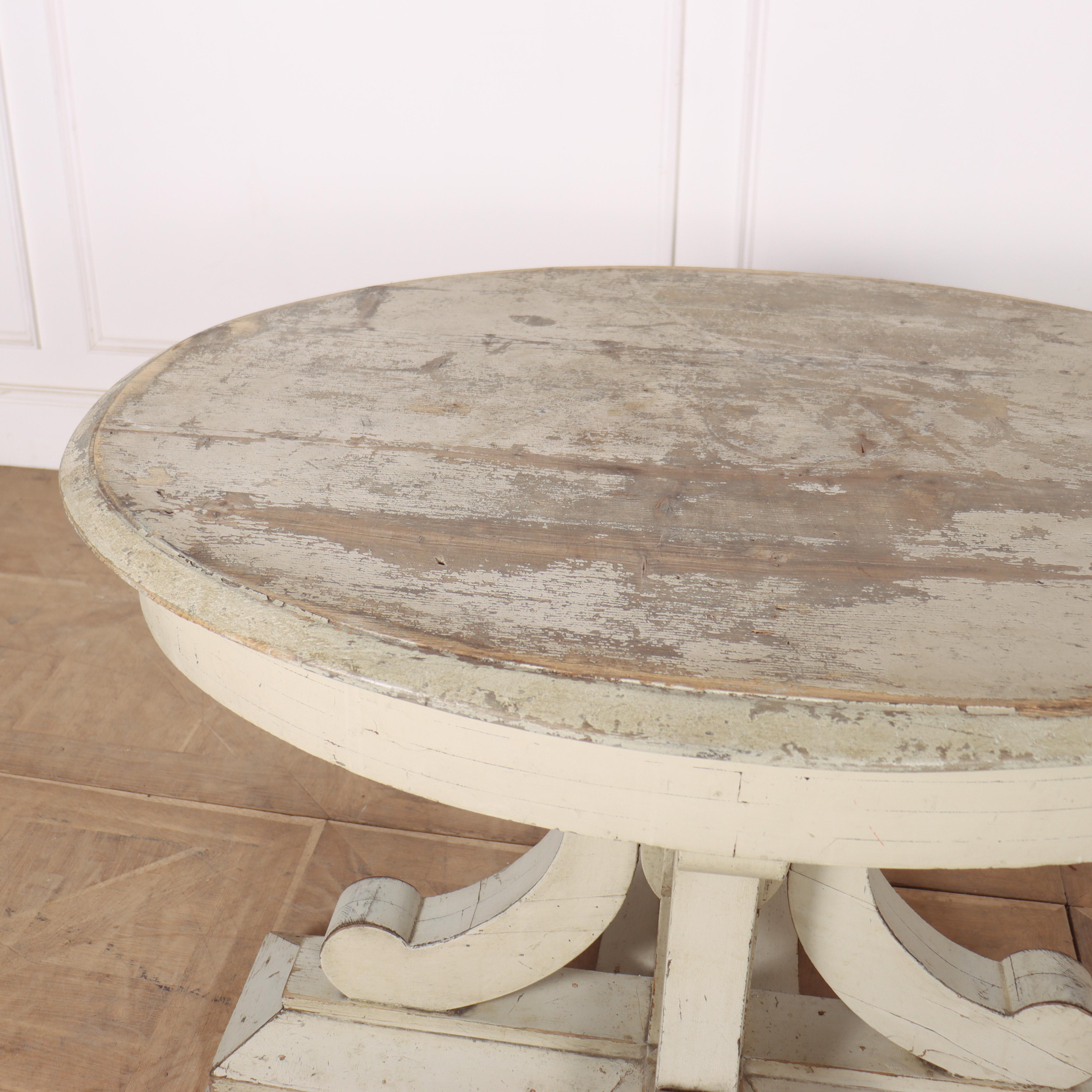 Pine French Original Painted Centre Table For Sale