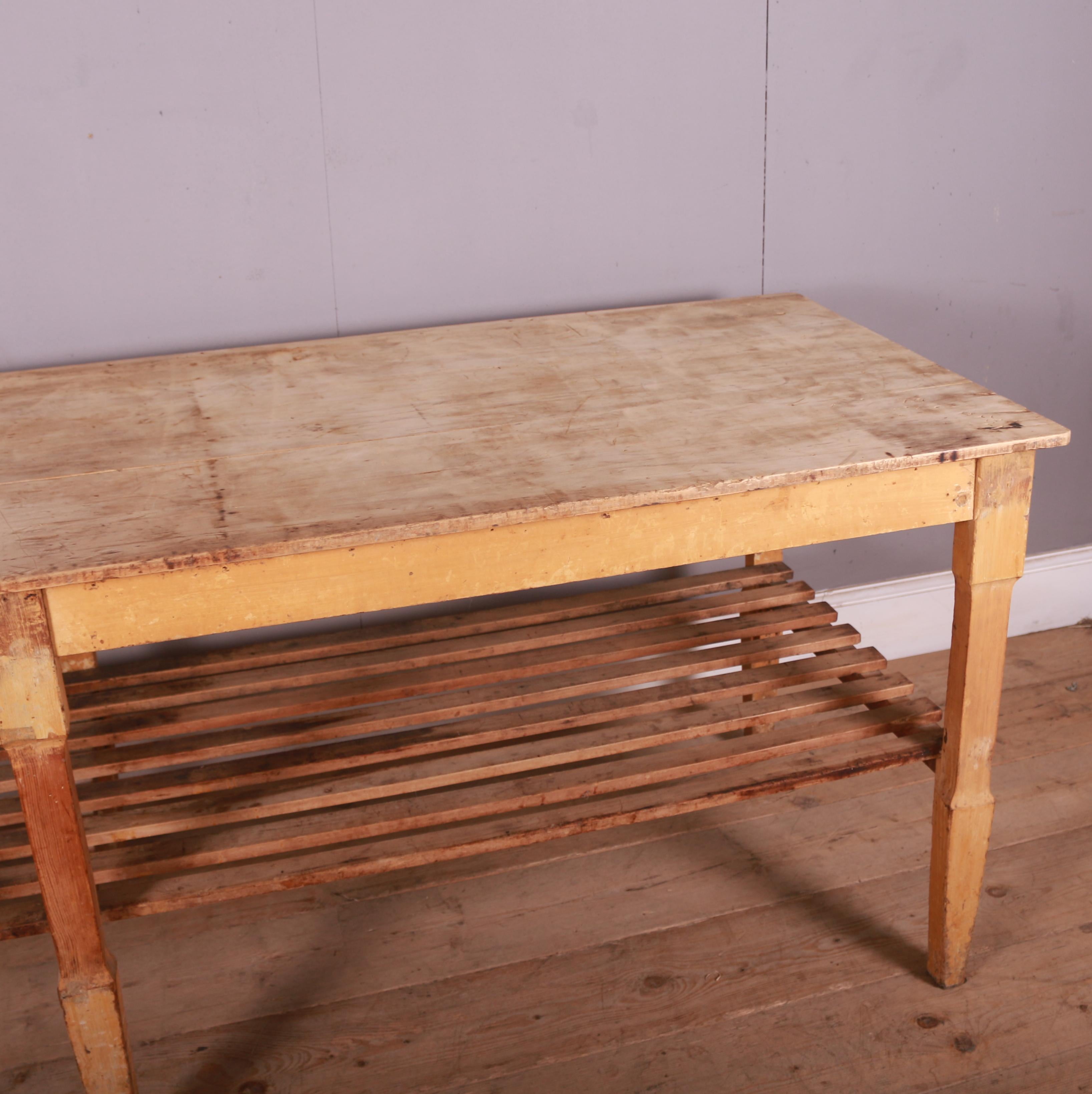 Pine French Original Painted Prep Table