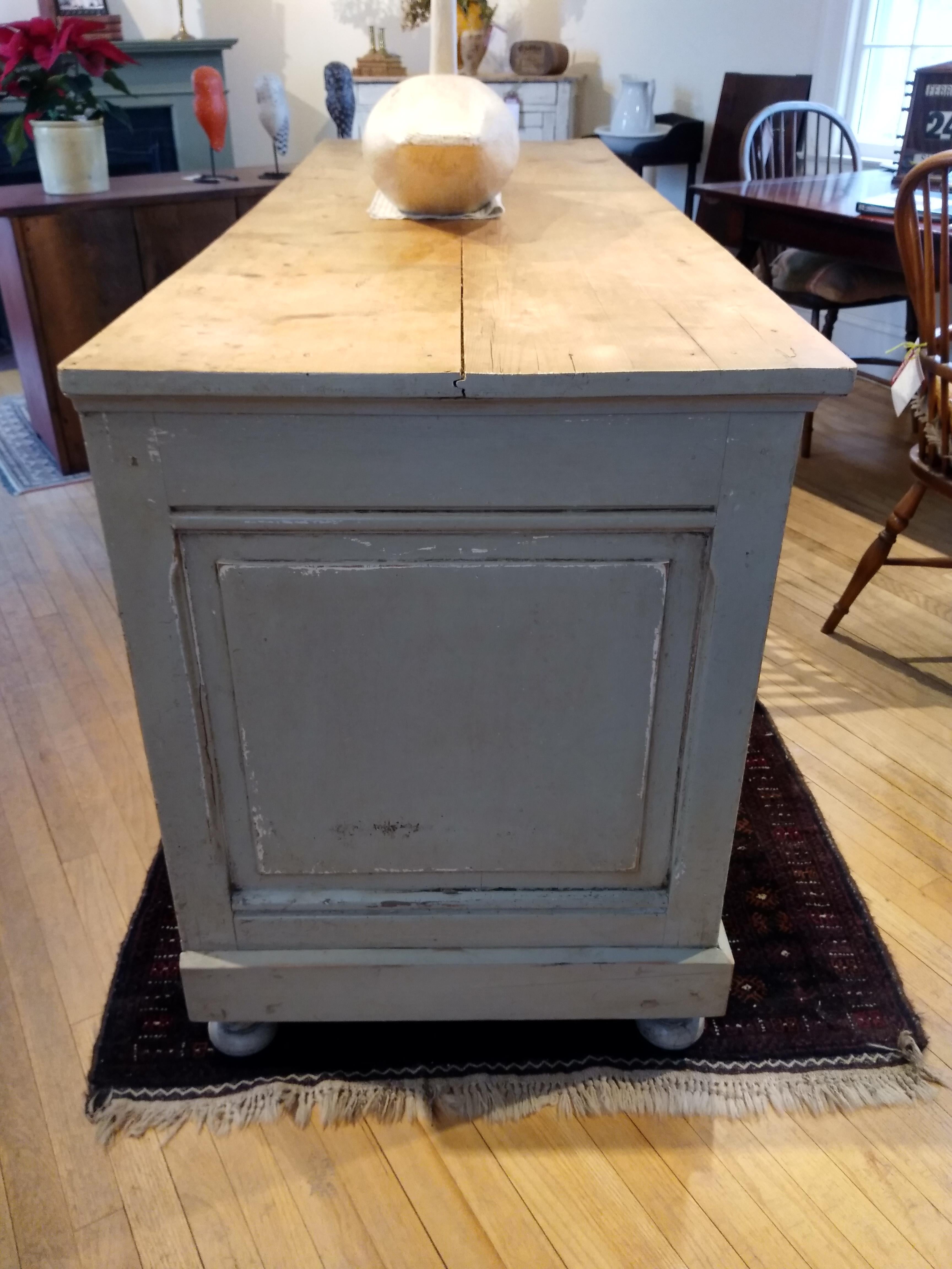 19th Century French Original Painted Store Counter