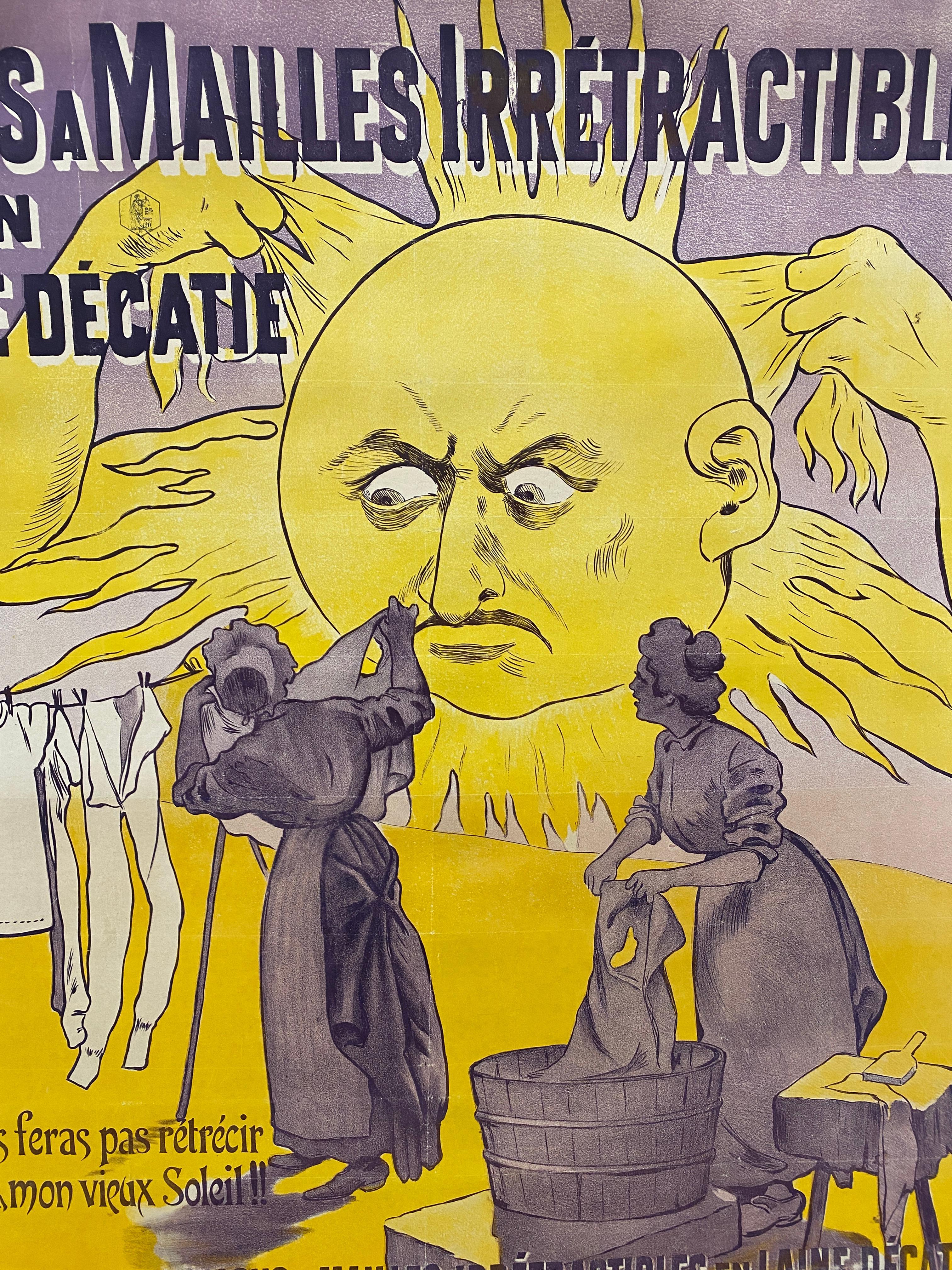 French Original Poster for Delicate Wool, 'Laine Décatie' Early 20th Century In Good Condition For Sale In Melbourne, Victoria